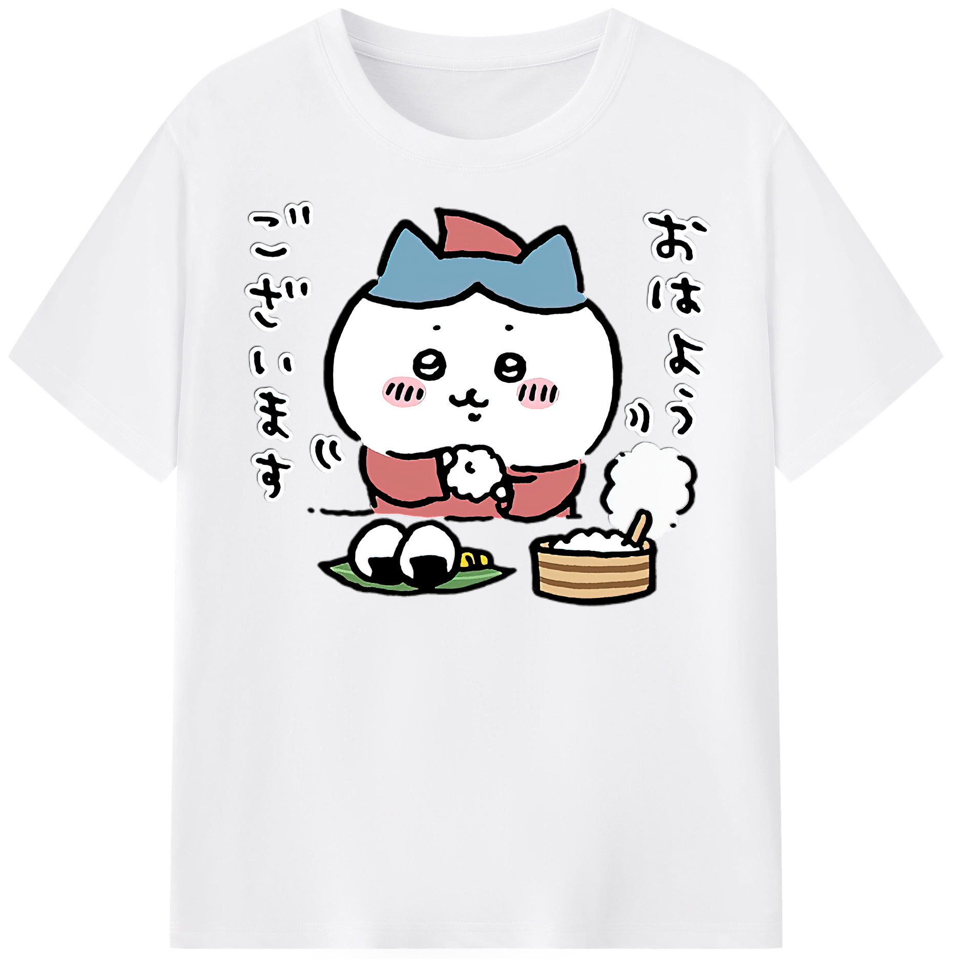 （画像用） ちいかわ ハチワレ Chii-kawa hachiware 綿100％半袖Tシャツ（フロントプリント）