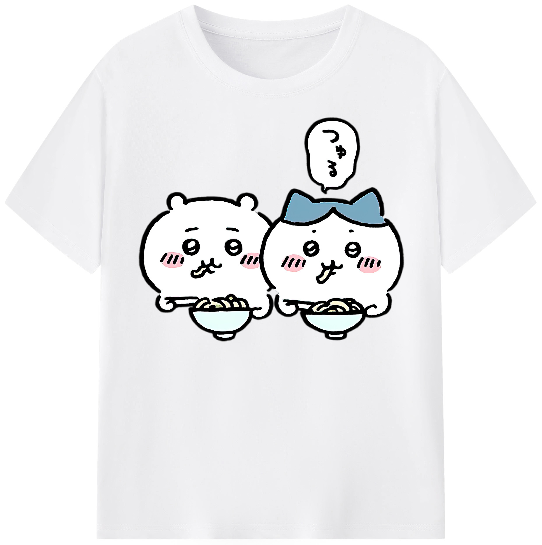 （画像用） ちいかわ ハチワレ Chii-kawa hachiware 綿100％半袖Tシャツ（フロントプリント）