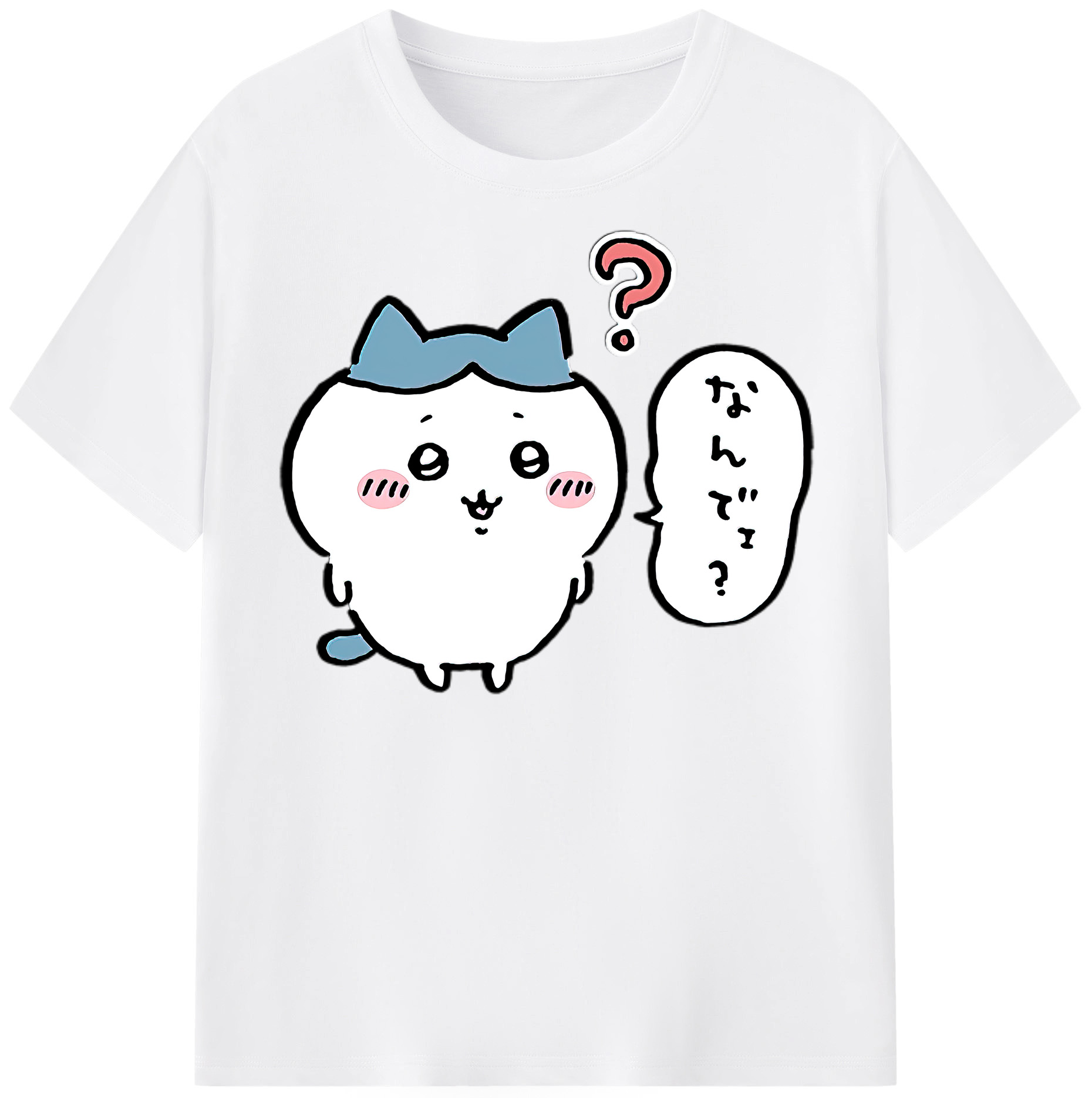 （画像用） ちいかわ ハチワレ Chii-kawa hachiware 綿100％半袖Tシャツ（フロントプリント）