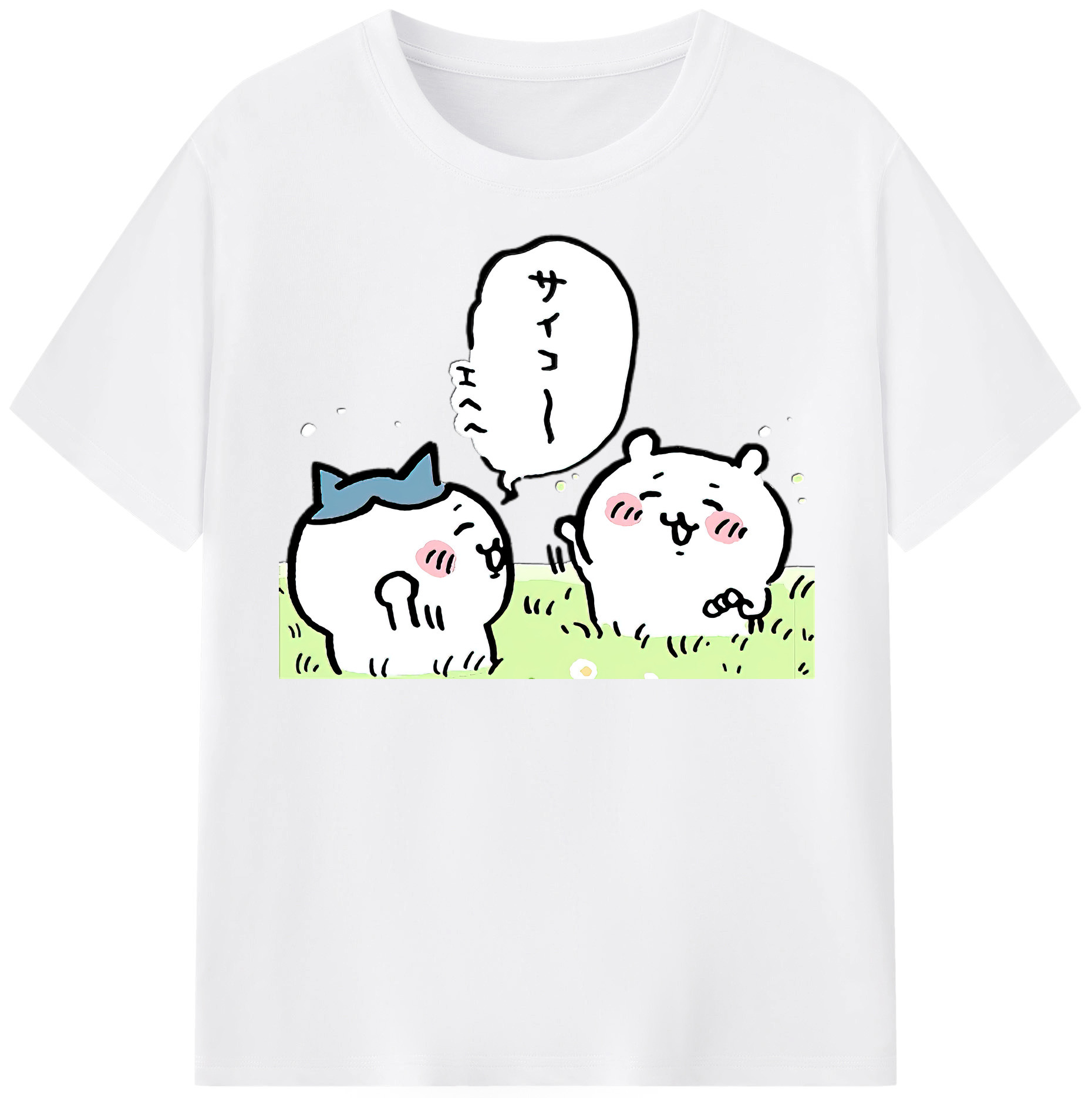 （画像用） ちいかわ ちいかわ Chii-kawa chiikawa 綿100％半袖Tシャツ（フロントプリント）