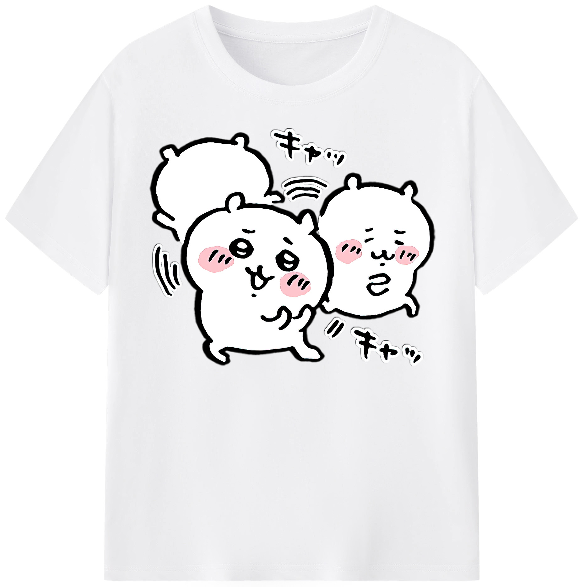 （画像用） ちいかわ ちいかわ Chii-kawa chiikawa 綿100％半袖Tシャツ（フロントプリント）
