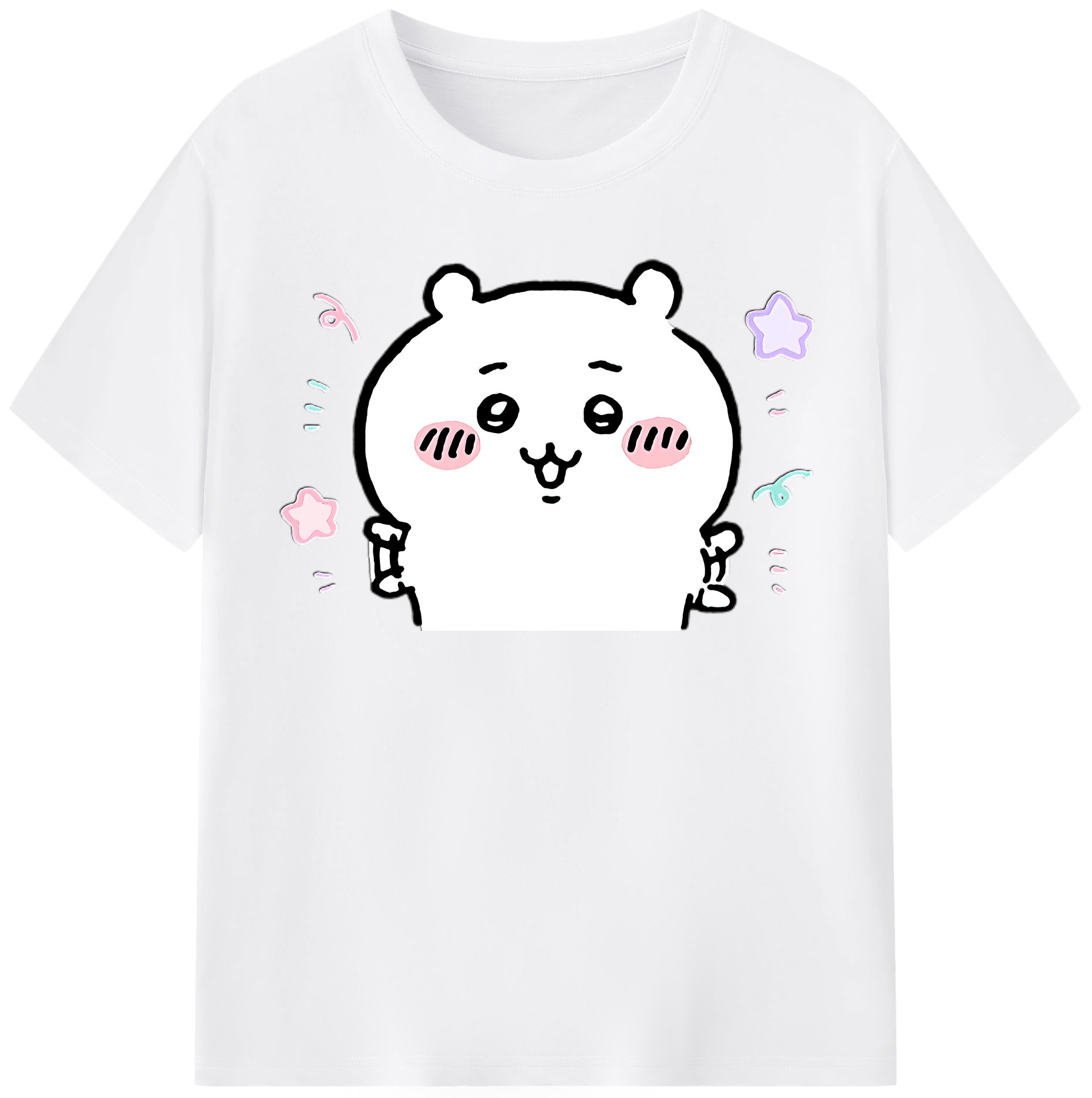 （画像用） ちいかわ ちいかわ Chii-kawa chiikawa 綿100％半袖Tシャツ（フロントプリント）