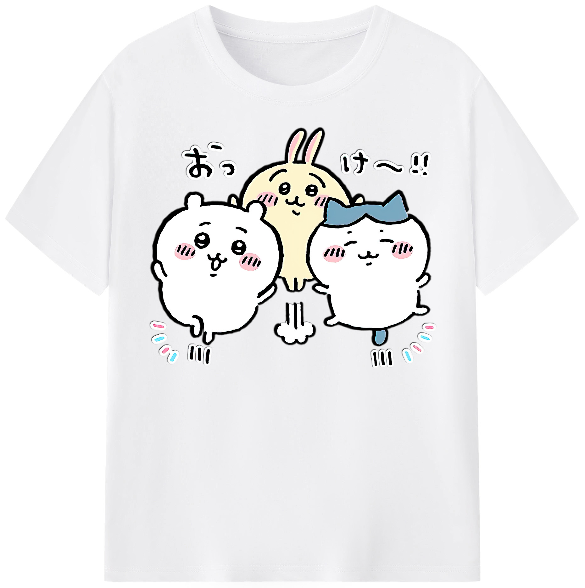 （画像用） ちいかわ ちいかわ Chii-kawa chiikawa 綿100％半袖Tシャツ（フロントプリント）