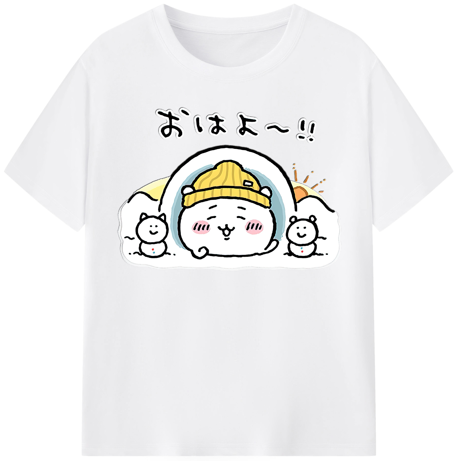 （画像用） ちいかわ ちいかわ Chii-kawa chiikawa 綿100％半袖Tシャツ（フロントプリント）
