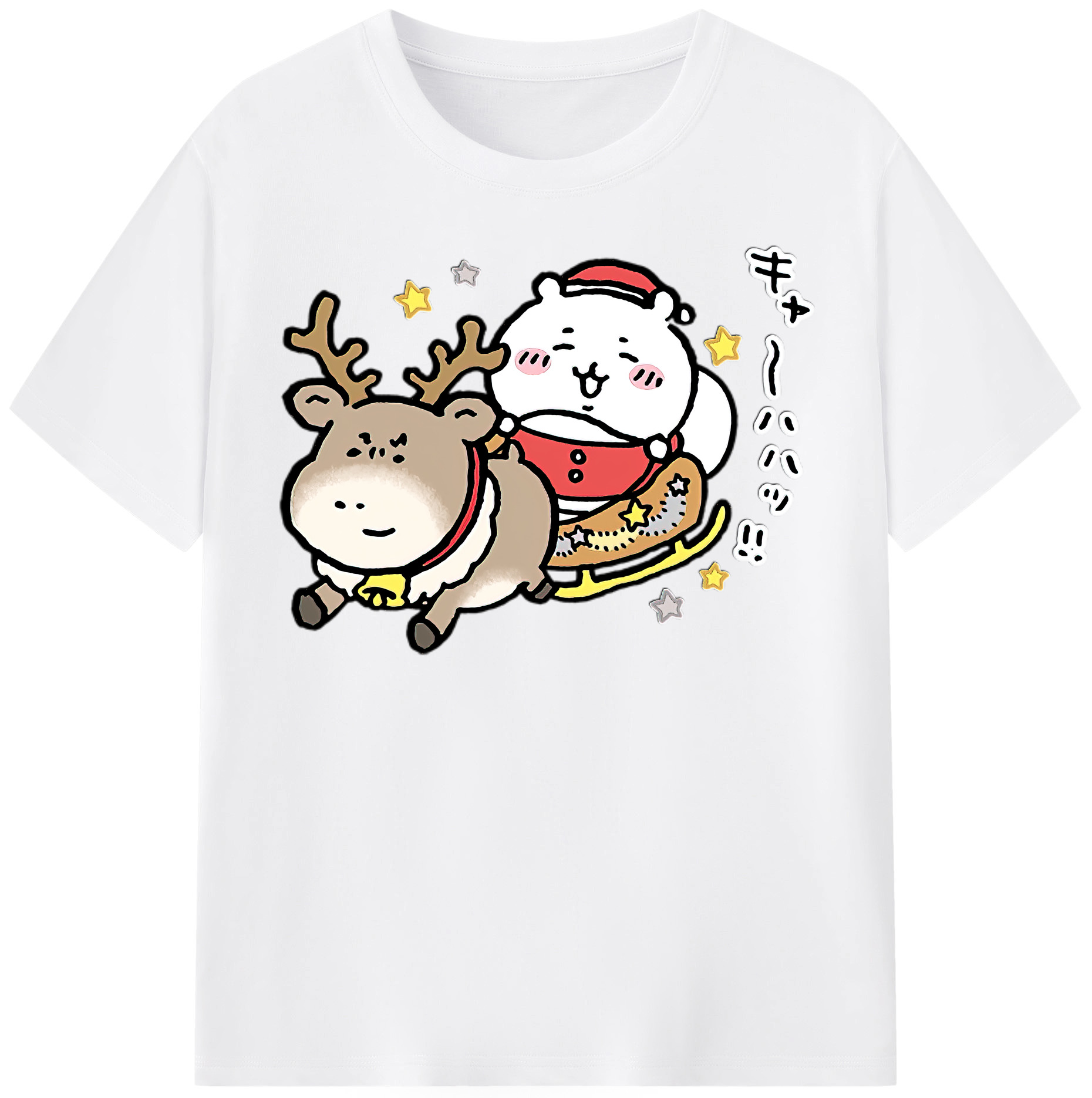 （画像用） ちいかわ ちいかわ Chii-kawa chiikawa 綿100％半袖Tシャツ（フロントプリント）