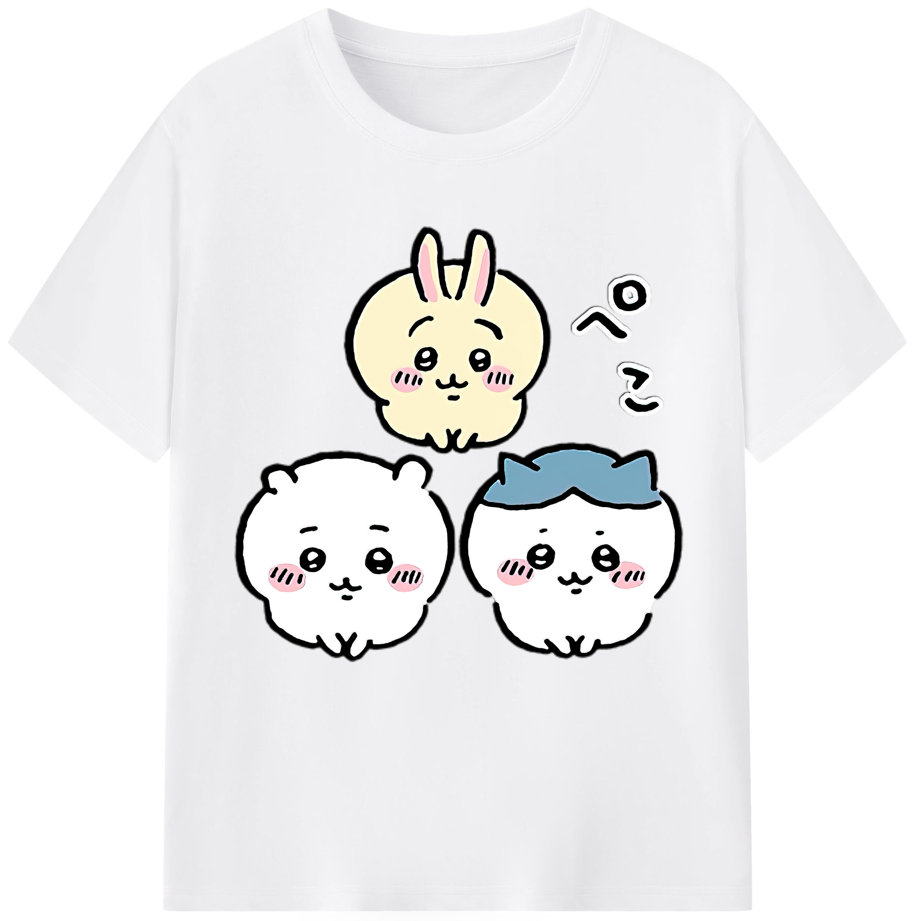 （画像用） ちいかわ うさぎ Chii-kawa usagi 綿100％半袖Tシャツ（フロントプリント）