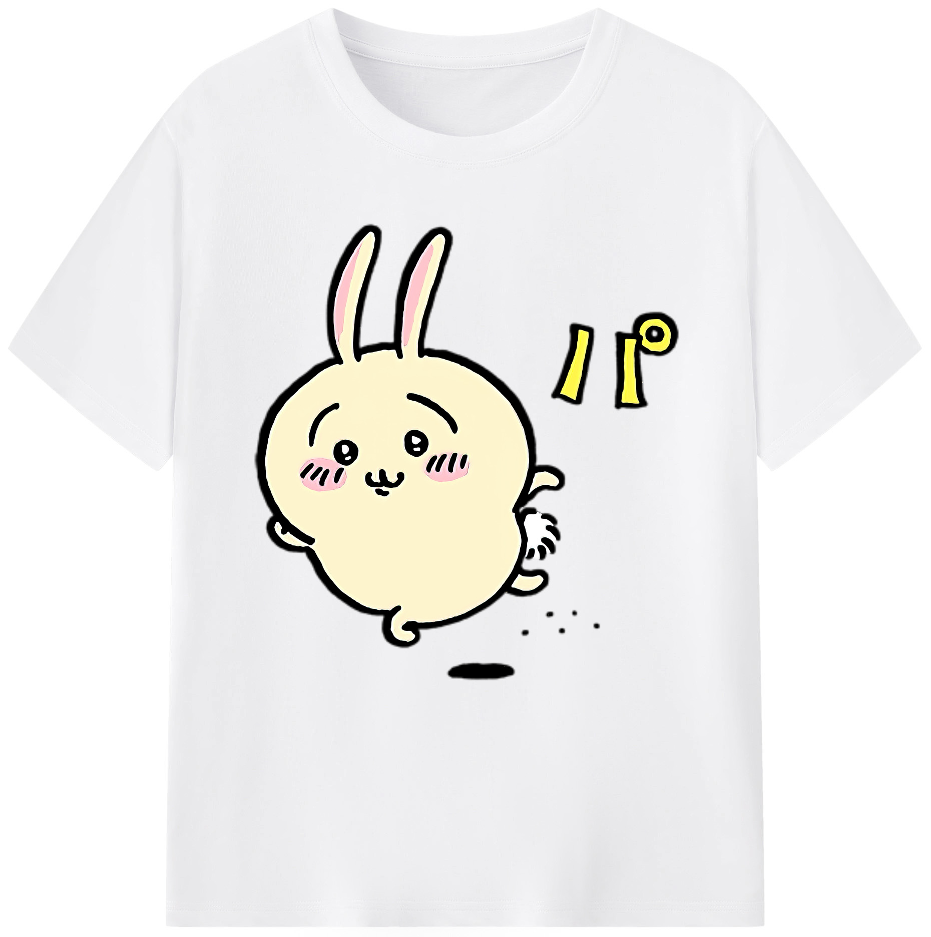 （画像用） ちいかわ うさぎ Chii-kawa usagi 綿100％半袖Tシャツ（フロントプリント）