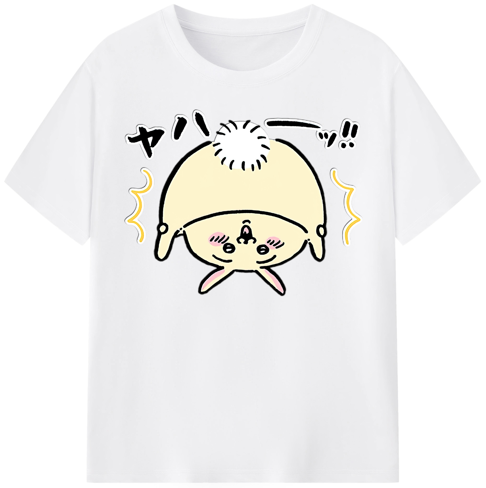 （画像用） ちいかわ うさぎ Chii-kawa usagi 綿100％半袖Tシャツ（フロントプリント）