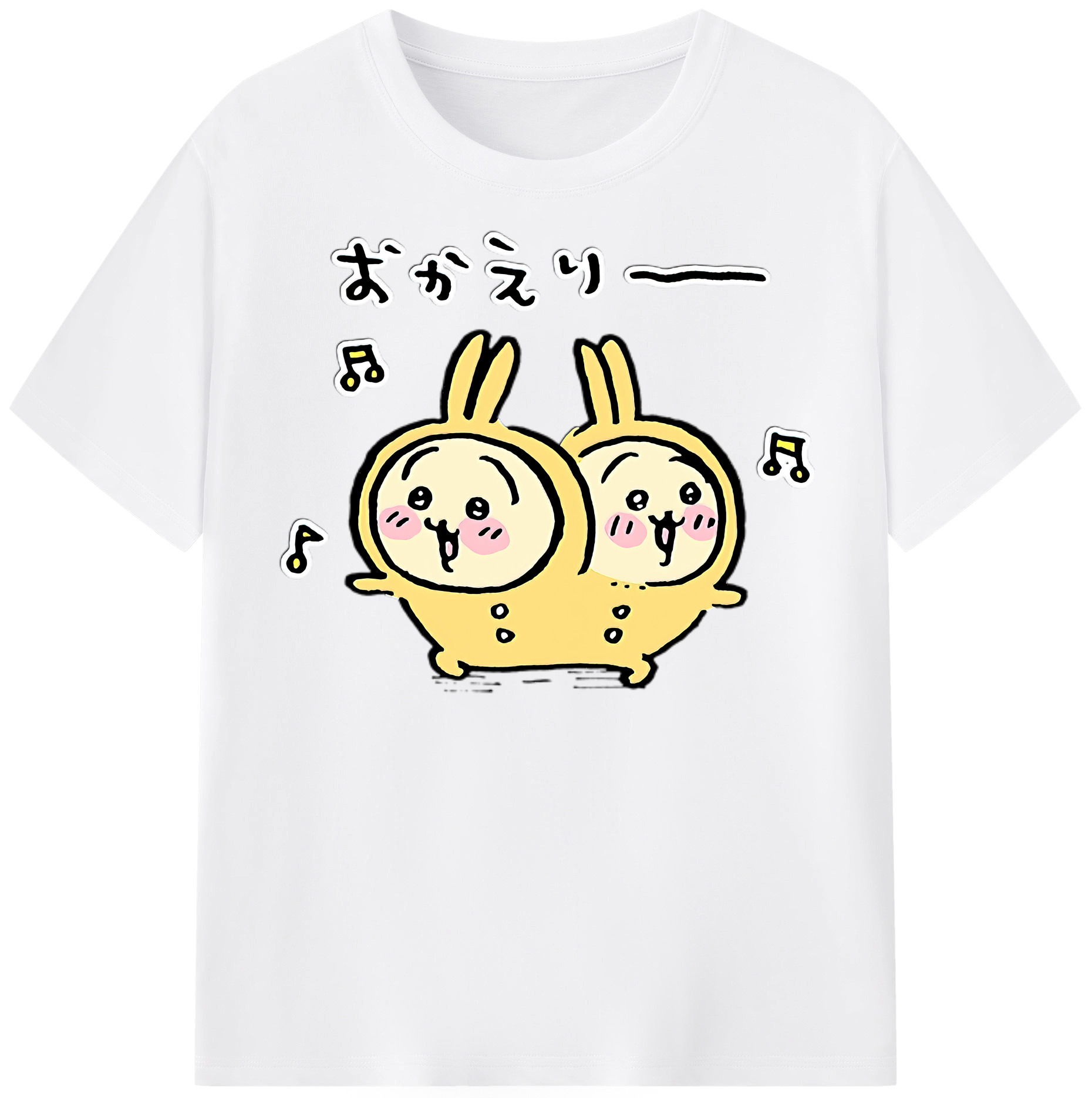 （画像用） ちいかわ うさぎ Chii-kawa usagi 綿100％半袖Tシャツ（フロントプリント）
