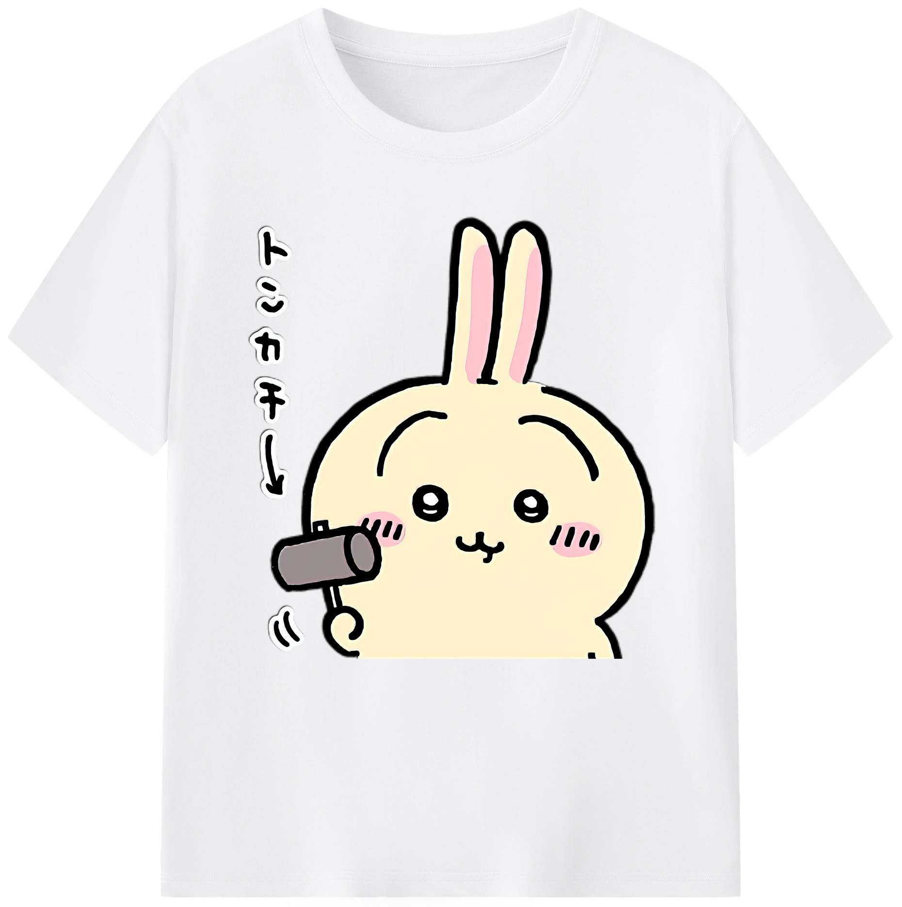 （画像用） ちいかわ うさぎ Chii-kawa usagi 綿100％半袖Tシャツ（フロントプリント）