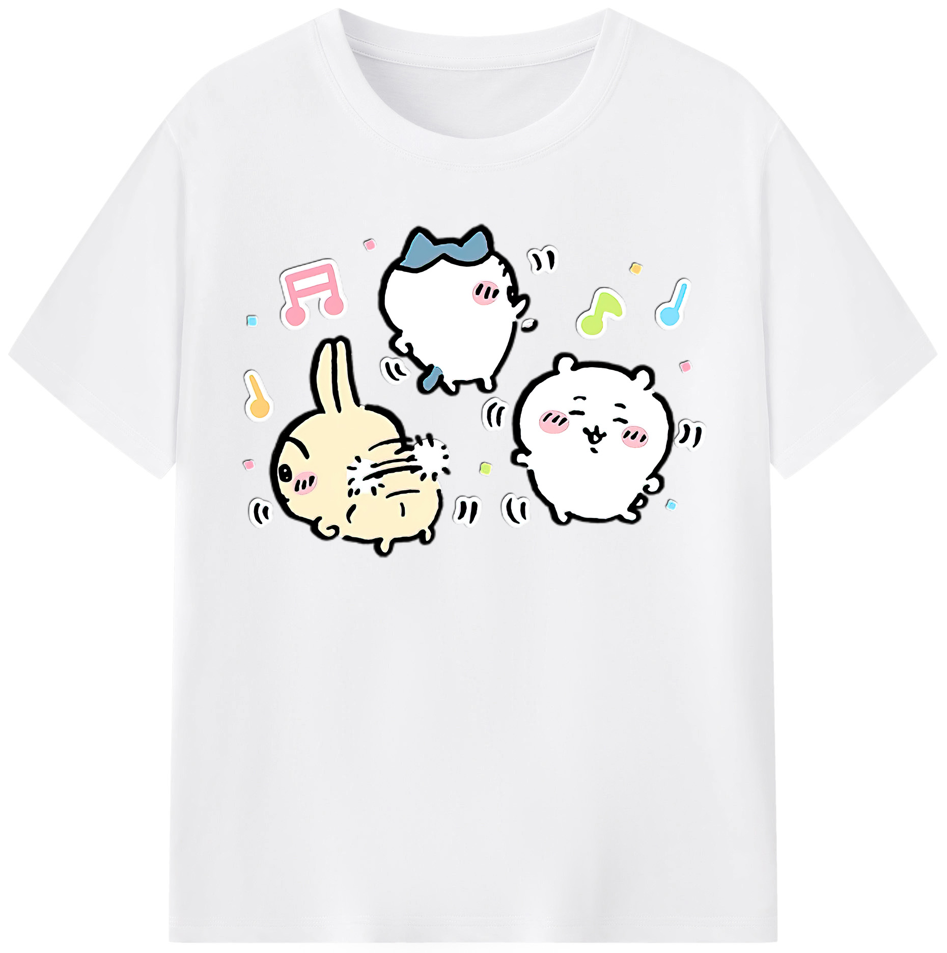 （画像用） ちいかわ うさぎ Chii-kawa usagi 綿100％半袖Tシャツ（フロントプリント）