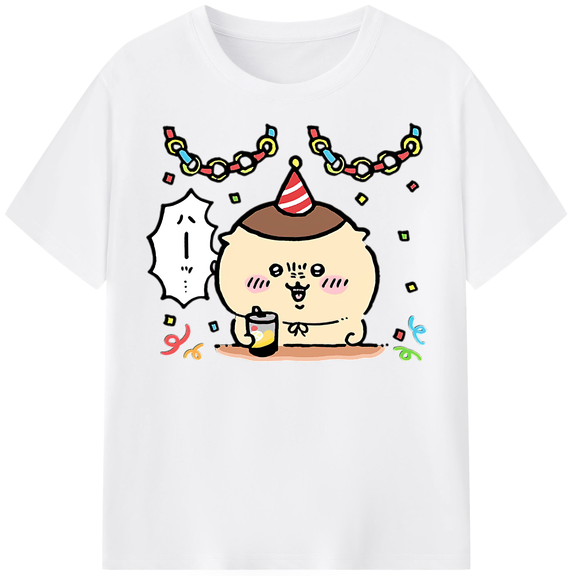 （画像用） ちいかわ くりまんじゅう Chii-kawa kuri manjū 綿100％半袖Tシャツ（フロントプリント）