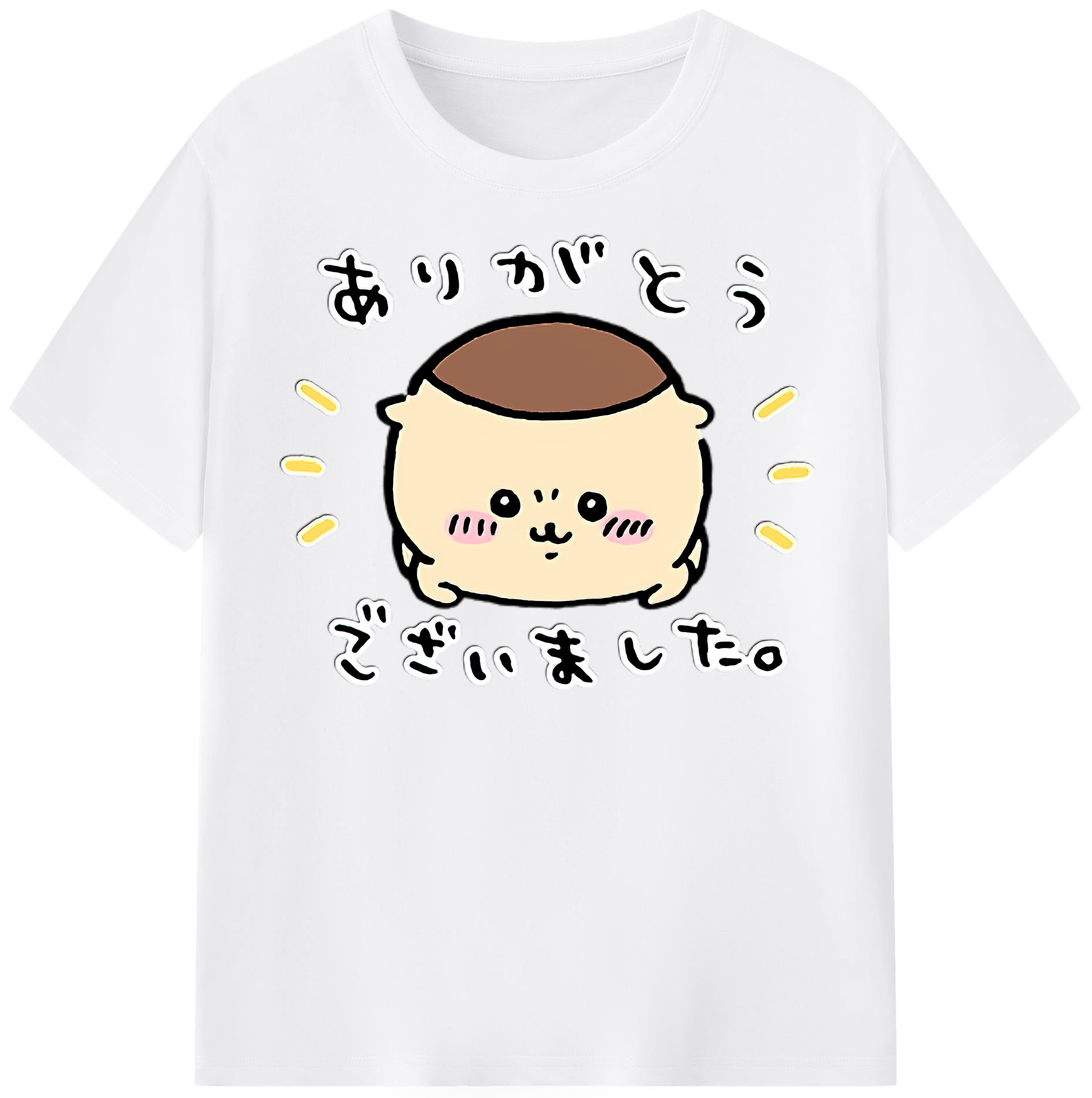 （画像用） ちいかわ くりまんじゅう Chii-kawa kuri manjū 綿100％半袖Tシャツ（フロントプリント）