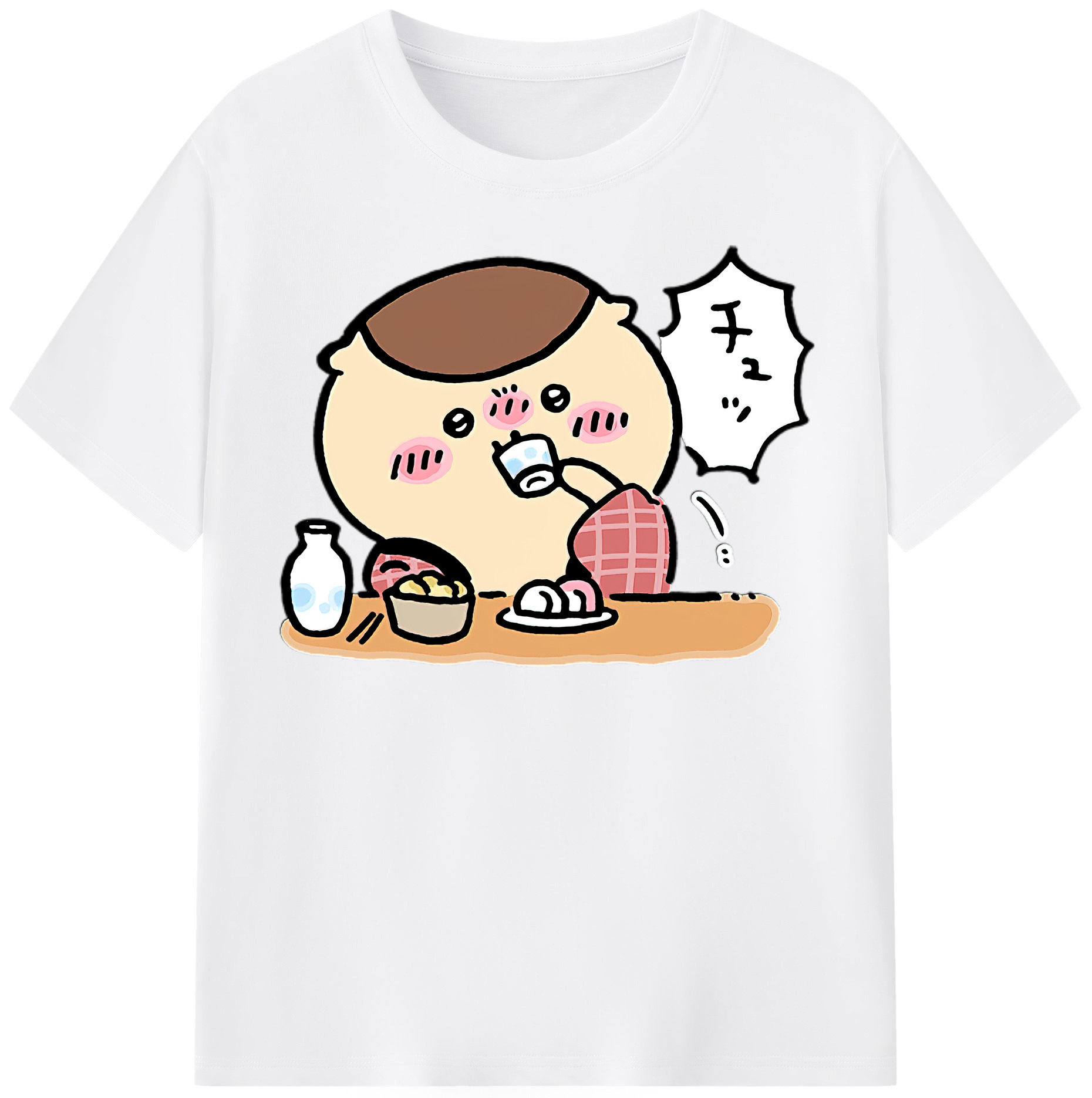 （画像用） ちいかわ くりまんじゅう Chii-kawa kuri manjū 綿100％半袖Tシャツ（フロントプリント）