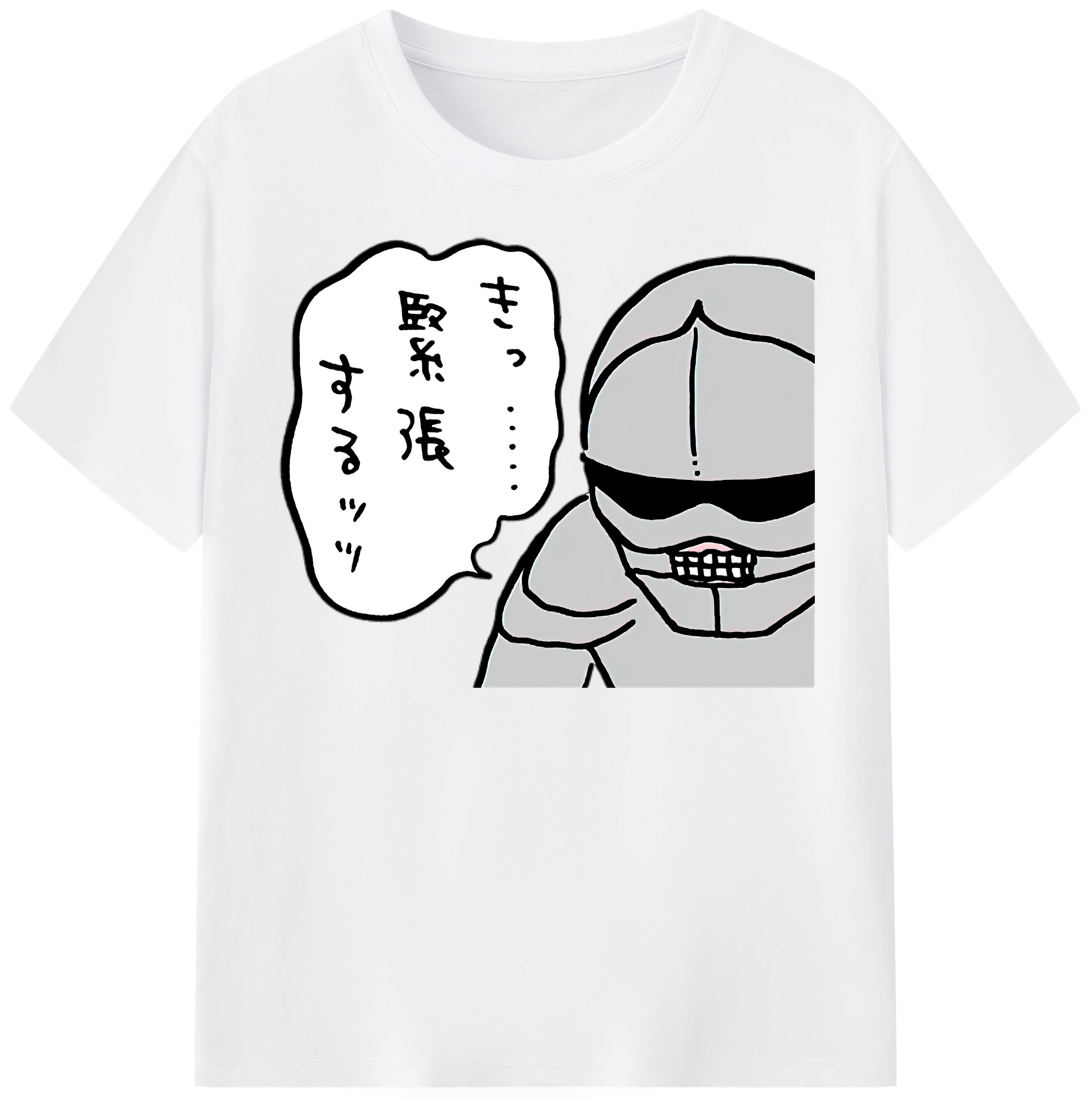 （画像用） ちいかわ 労働の鎧さん Chii-kawa Mr. Armor of Labor 綿100％半袖Tシャツ（フロントプリント）