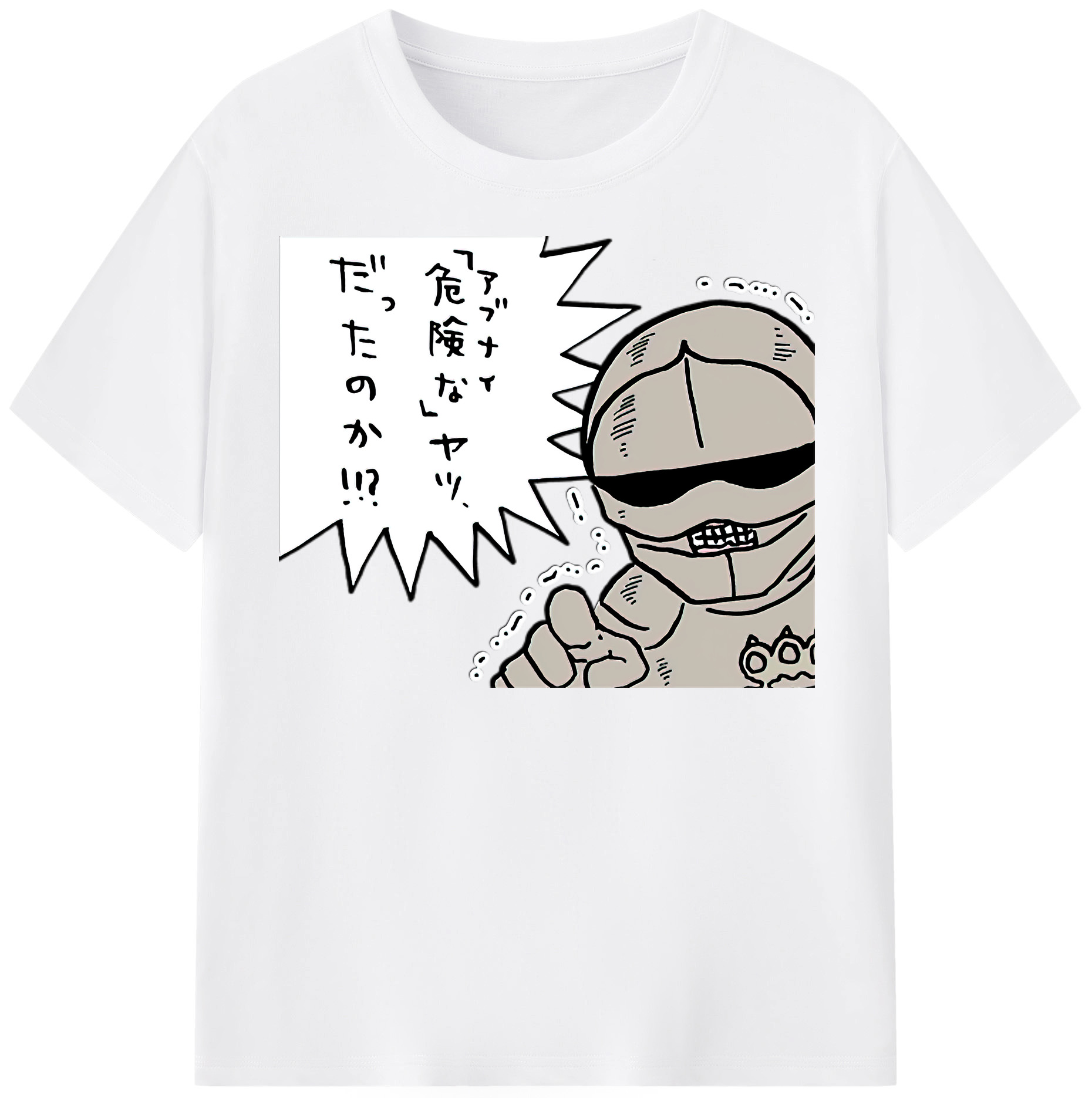 （画像用） ちいかわ 労働の鎧さん Chii-kawa Mr. Armor of Labor 綿100％半袖Tシャツ（フロントプリント）