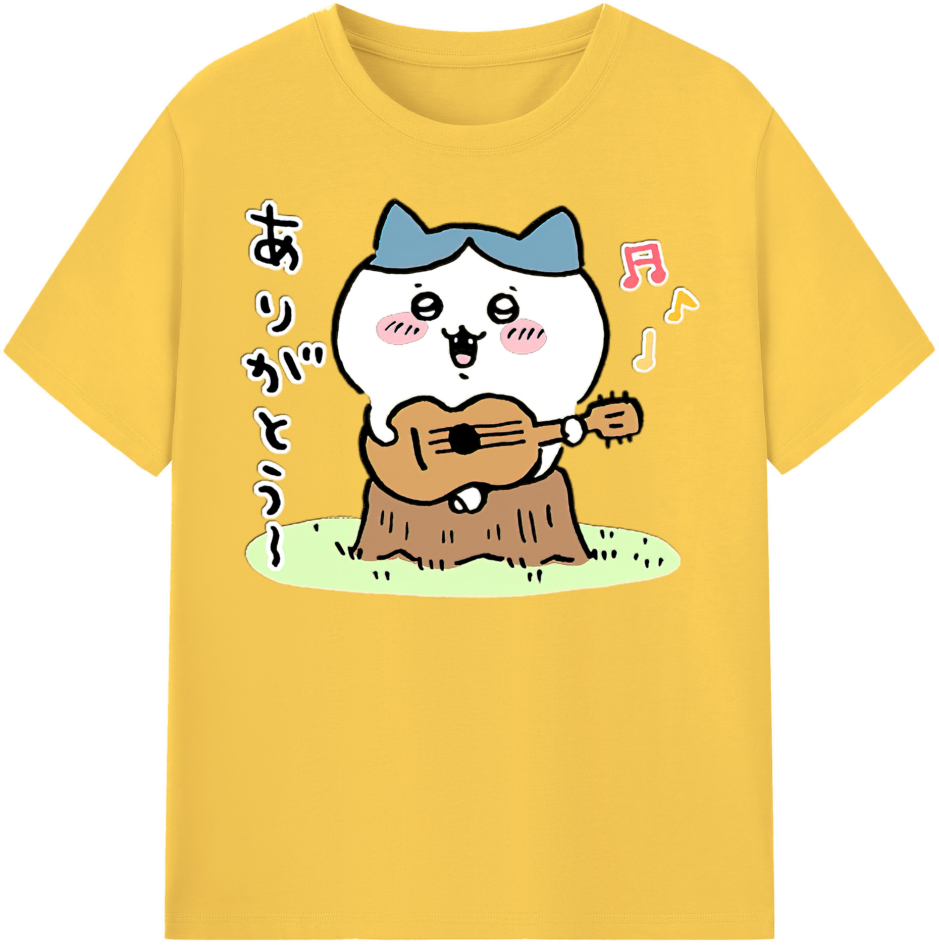 （画像用） ちいかわ ハチワレ Chii-kawa hachiware 綿100％半袖Tシャツ（フロントプリント）