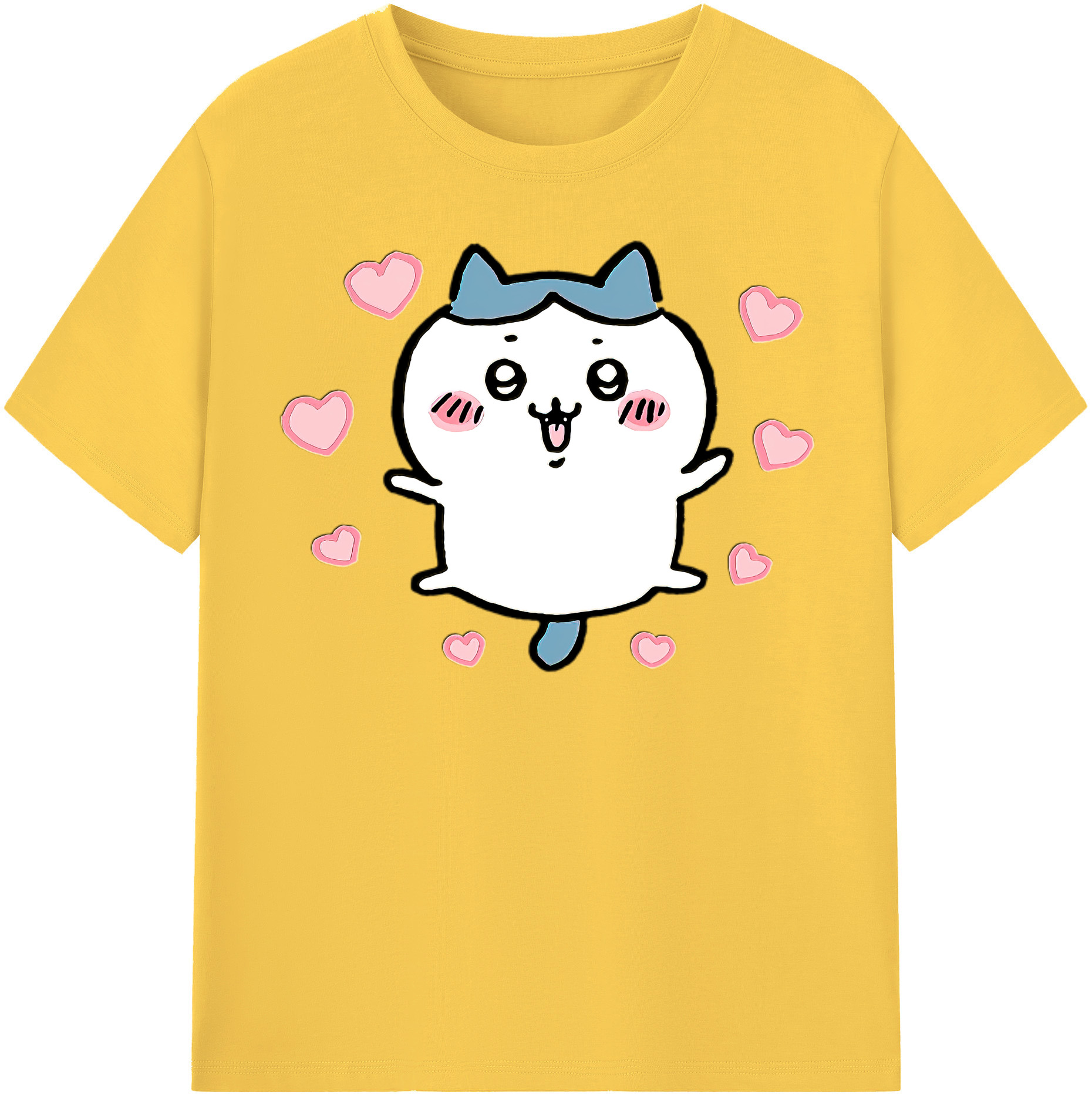 （画像用） ちいかわ ハチワレ Chii-kawa hachiware 綿100％半袖Tシャツ（フロントプリント）