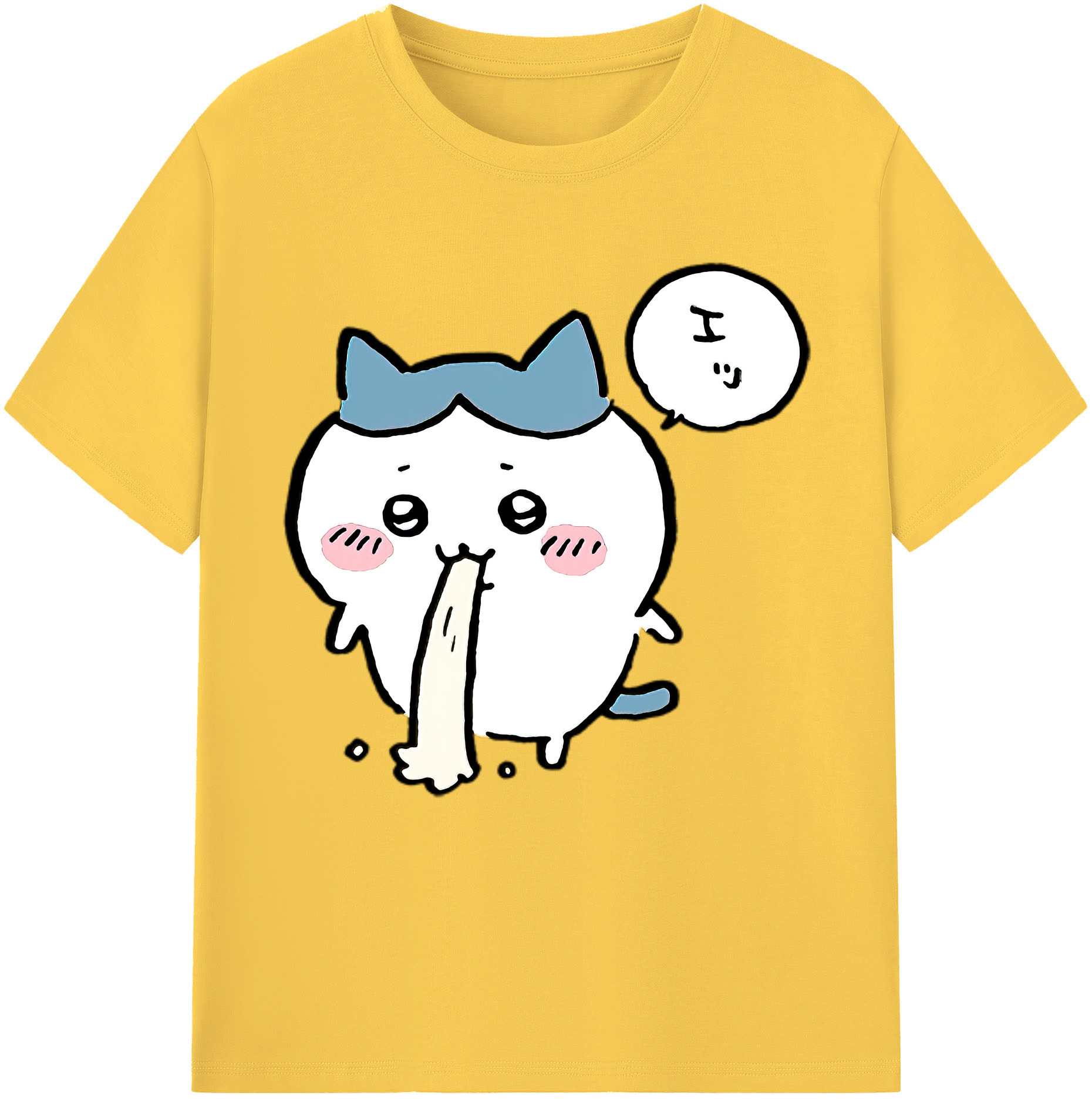 （画像用） ちいかわ ハチワレ Chii-kawa hachiware 綿100％半袖Tシャツ（フロントプリント）