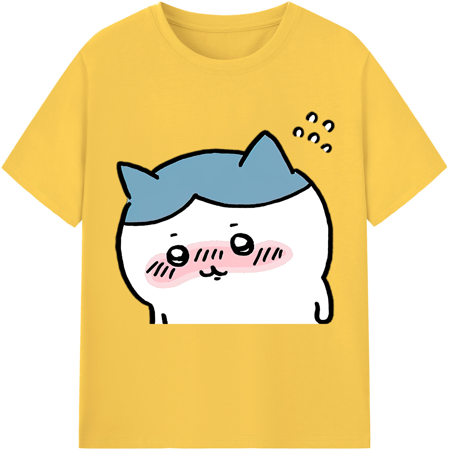 （画像用） ちいかわ ハチワレ Chii-kawa hachiware 綿100％半袖Tシャツ（フロントプリント）
