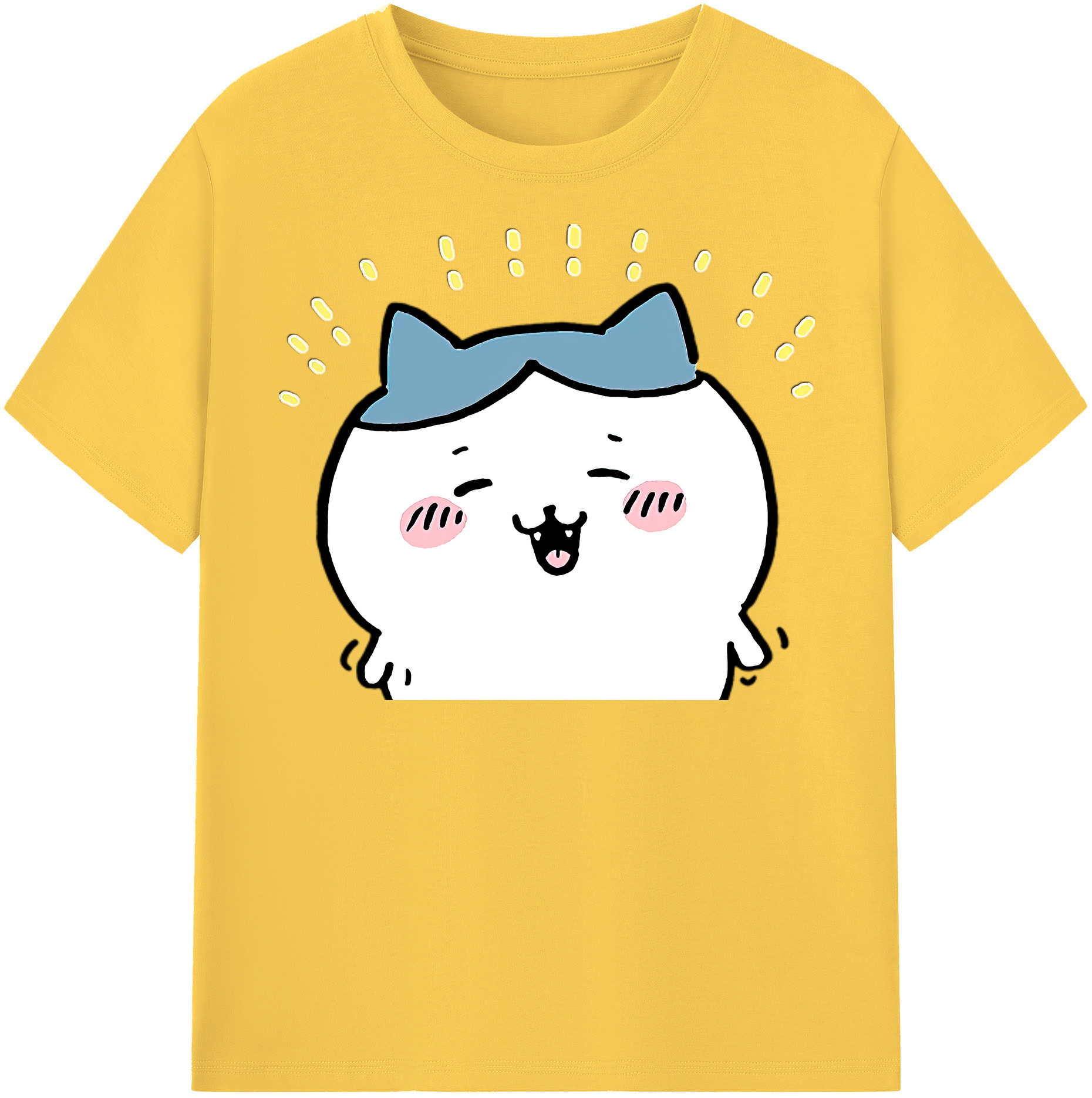 （画像用） ちいかわ ハチワレ Chii-kawa hachiware 綿100％半袖Tシャツ（フロントプリント）