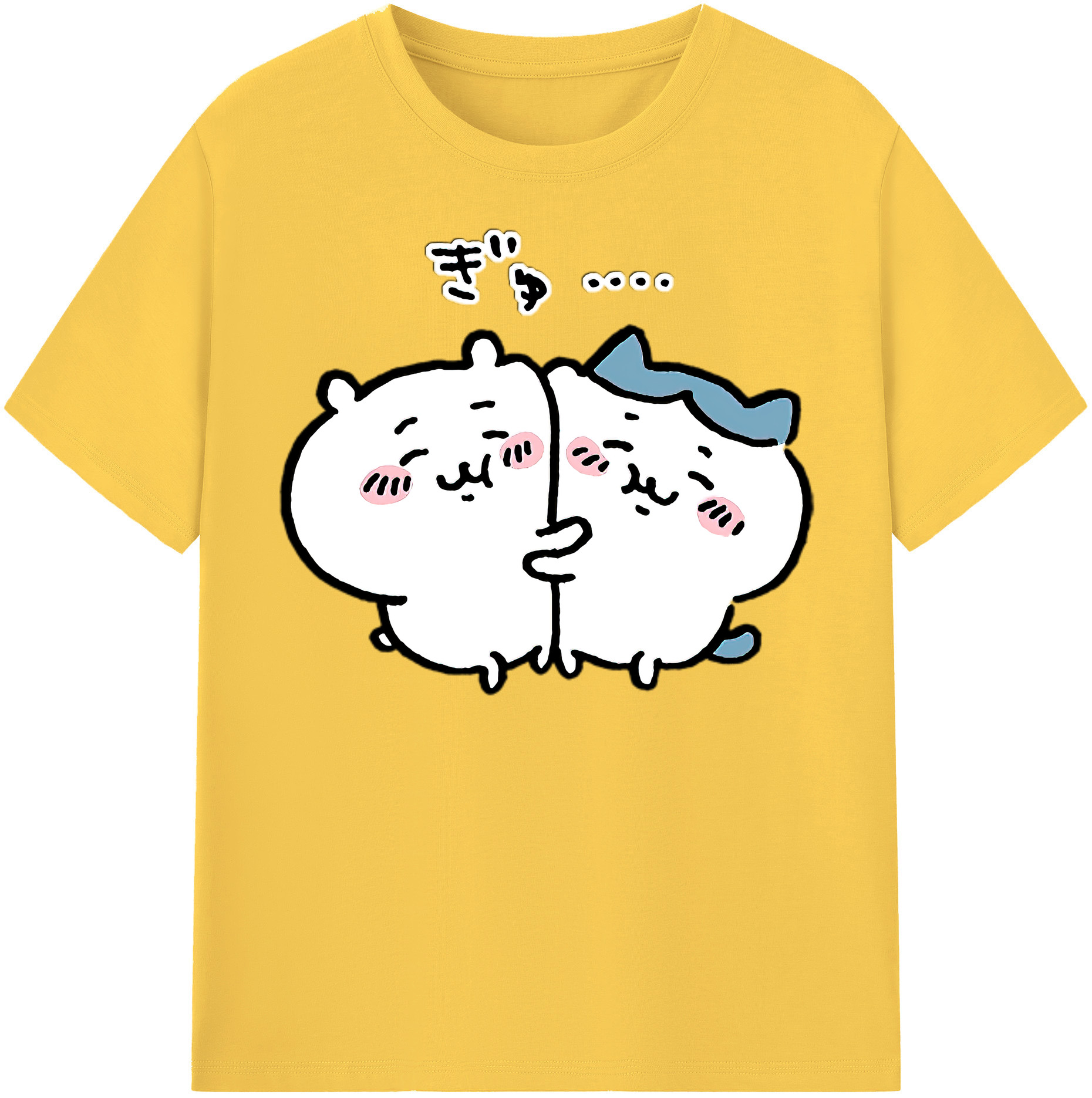 （画像用） ちいかわ ハチワレ Chii-kawa hachiware 綿100％半袖Tシャツ（フロントプリント）