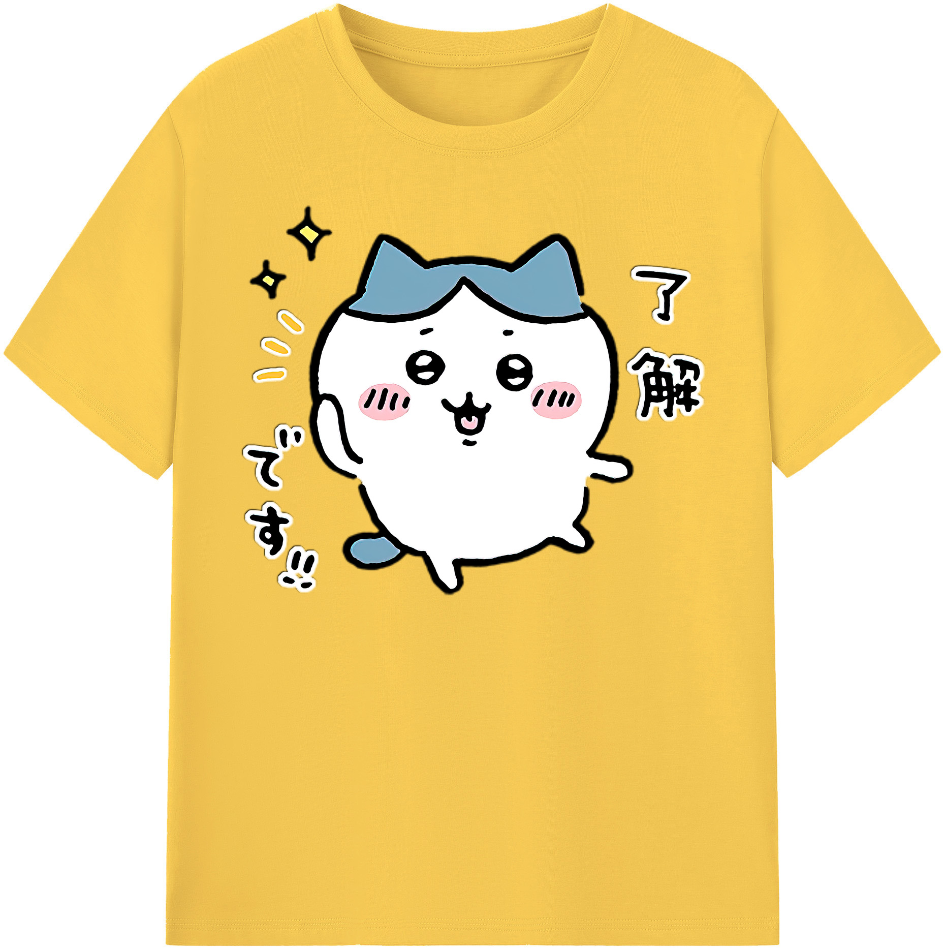 （画像用） ちいかわ ハチワレ Chii-kawa hachiware 綿100％半袖Tシャツ（フロントプリント）