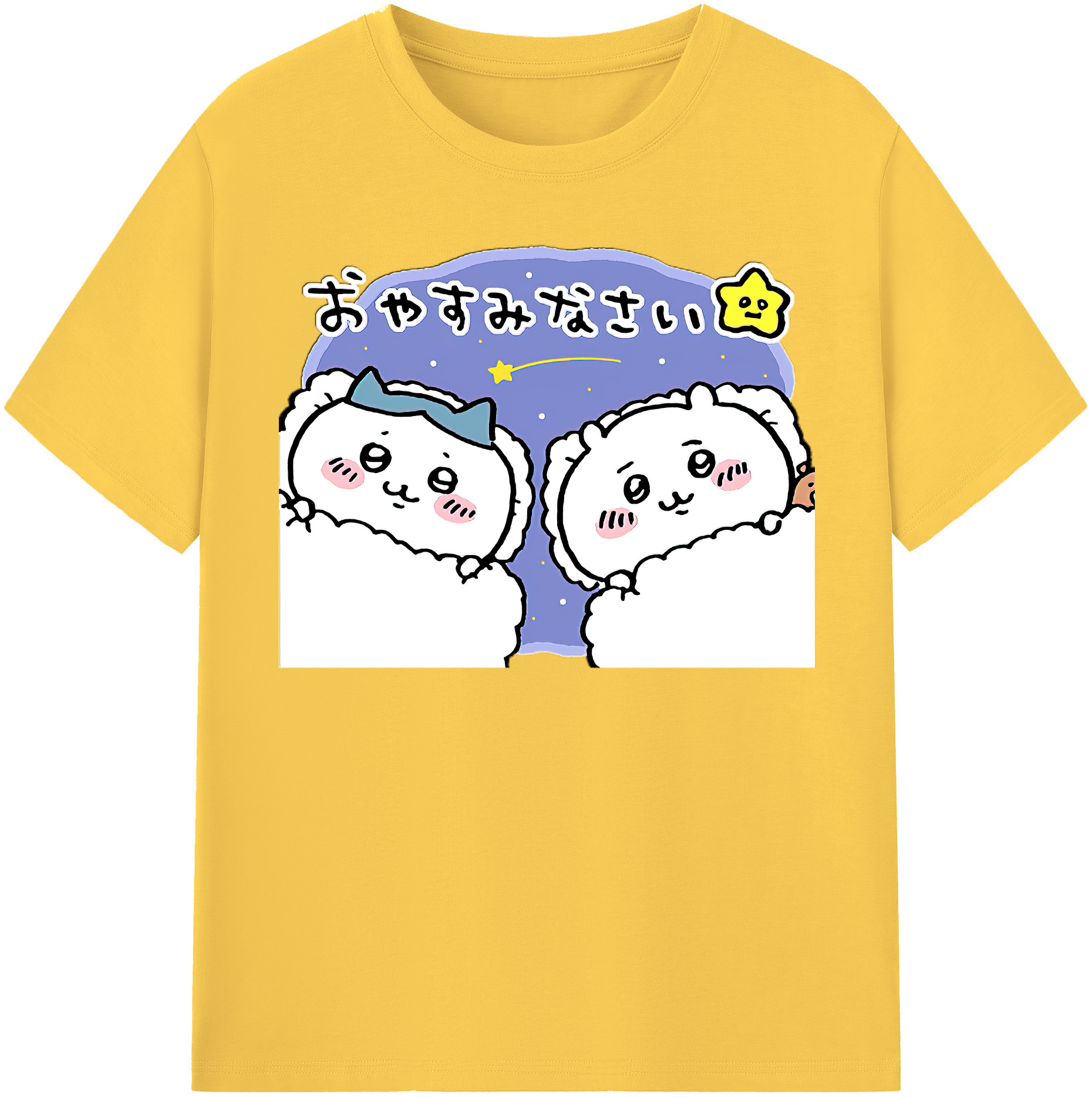 （画像用） ちいかわ ハチワレ Chii-kawa hachiware 綿100％半袖Tシャツ（フロントプリント）