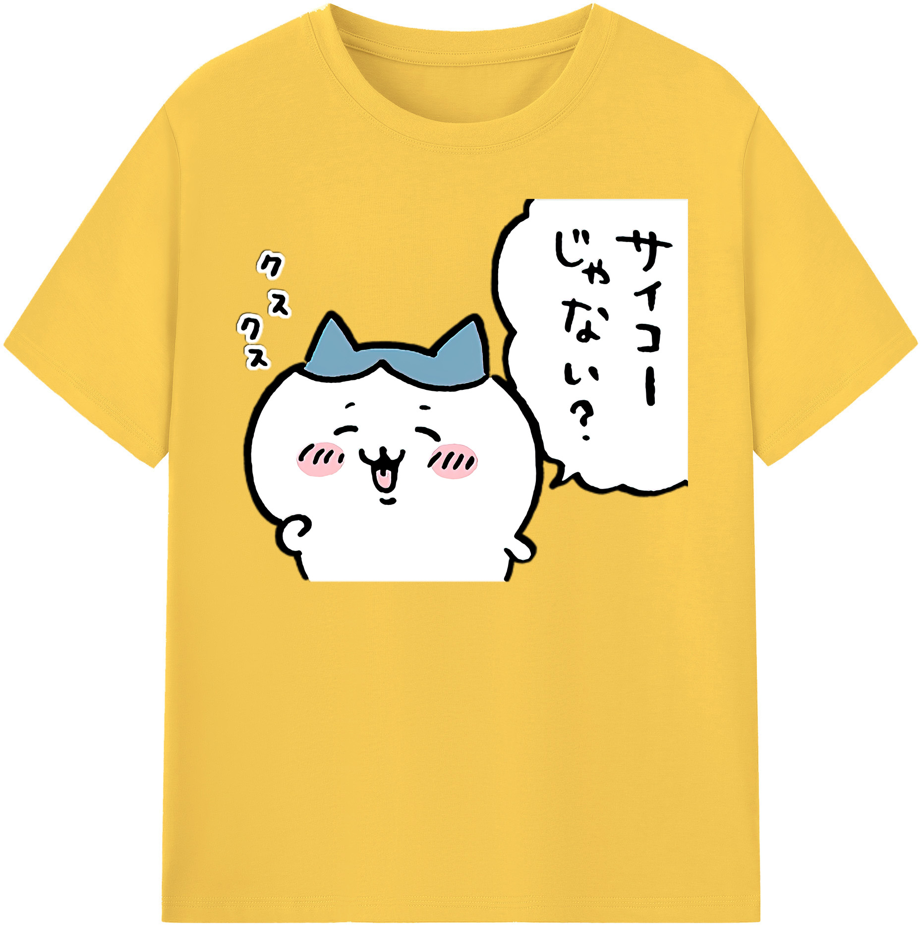 （画像用） ちいかわ ハチワレ Chii-kawa hachiware 綿100％半袖Tシャツ（フロントプリント）