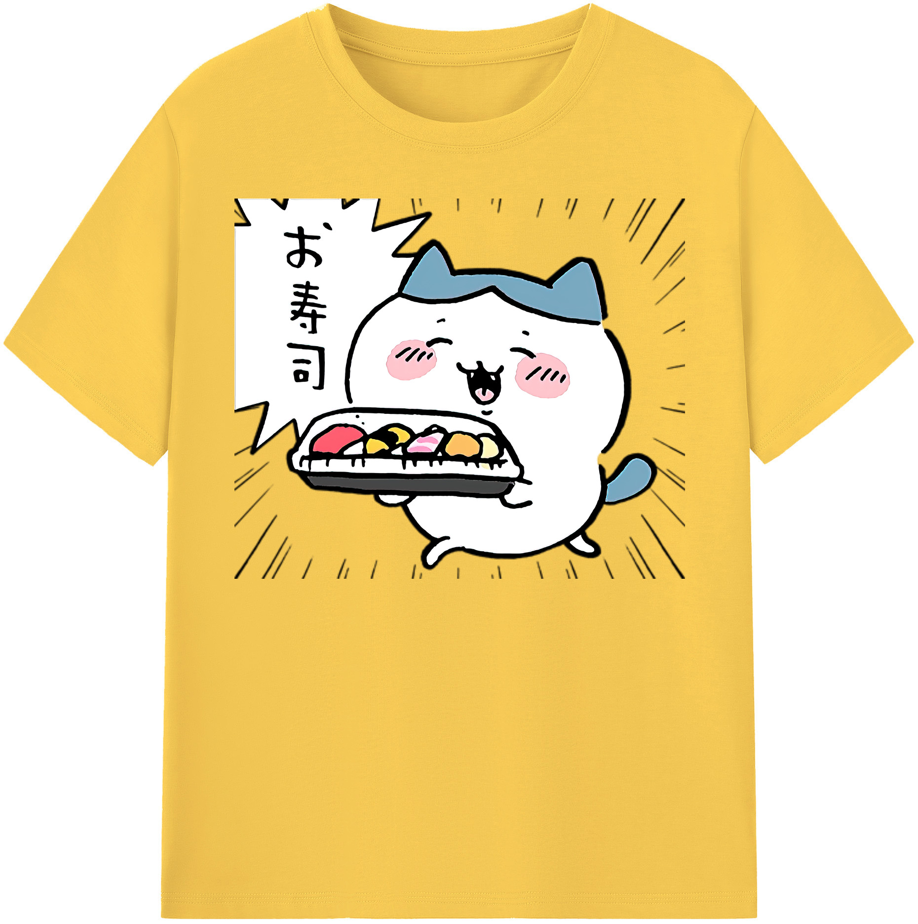 （画像用） ちいかわ ハチワレ Chii-kawa hachiware 綿100％半袖Tシャツ（フロントプリント）
