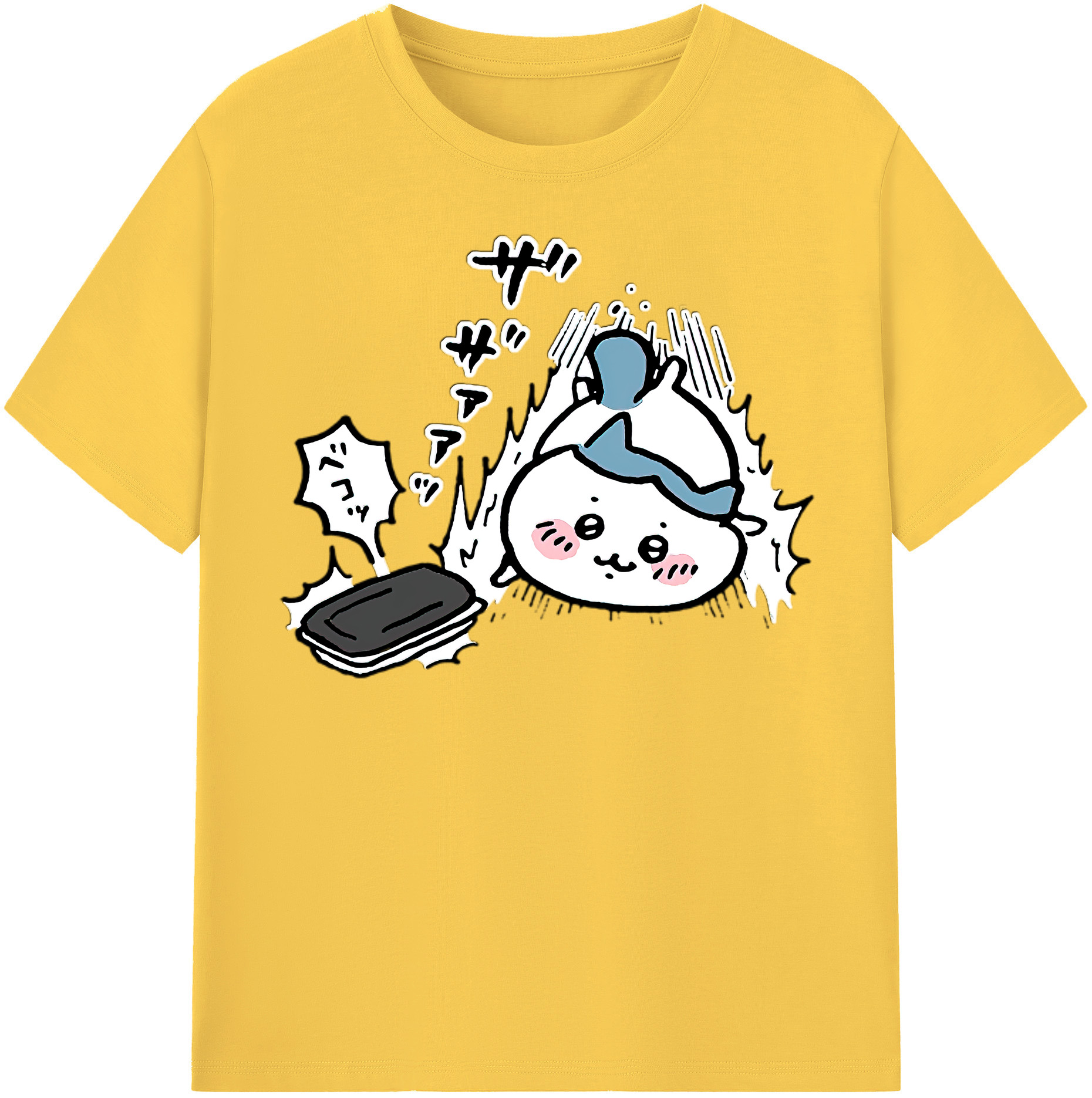 （画像用） ちいかわ ハチワレ Chii-kawa hachiware 綿100％半袖Tシャツ（フロントプリント）