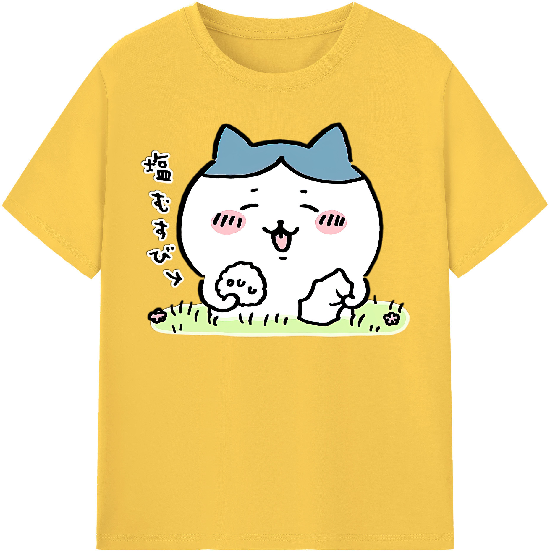 （画像用） ちいかわ ハチワレ Chii-kawa hachiware 綿100％半袖Tシャツ（フロントプリント）