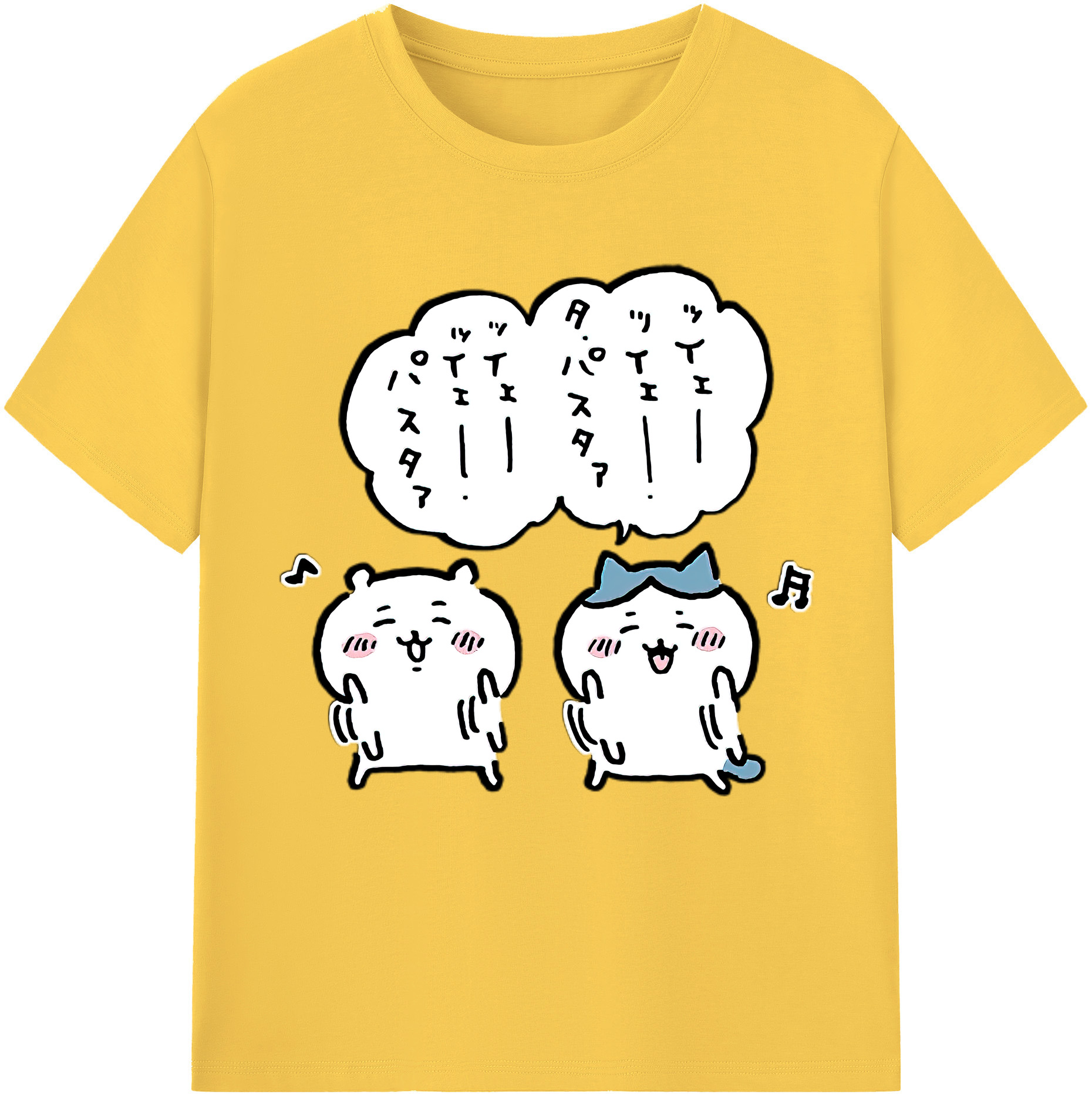 （画像用） ちいかわ ハチワレ Chii-kawa hachiware 綿100％半袖Tシャツ（フロントプリント）