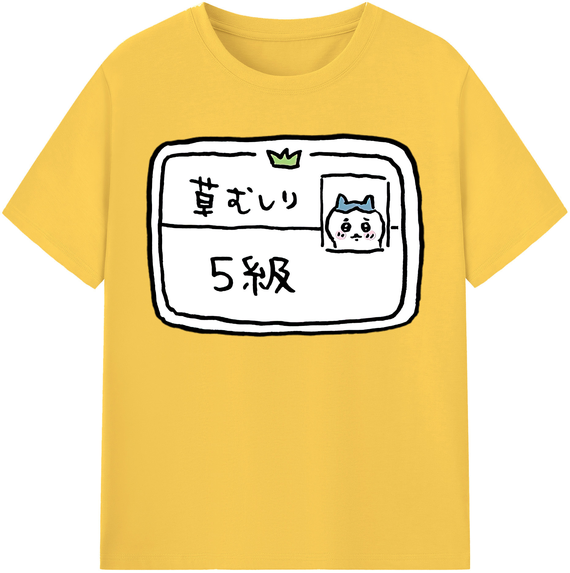 （画像用） ちいかわ ハチワレ Chii-kawa hachiware 綿100％半袖Tシャツ（フロントプリント）