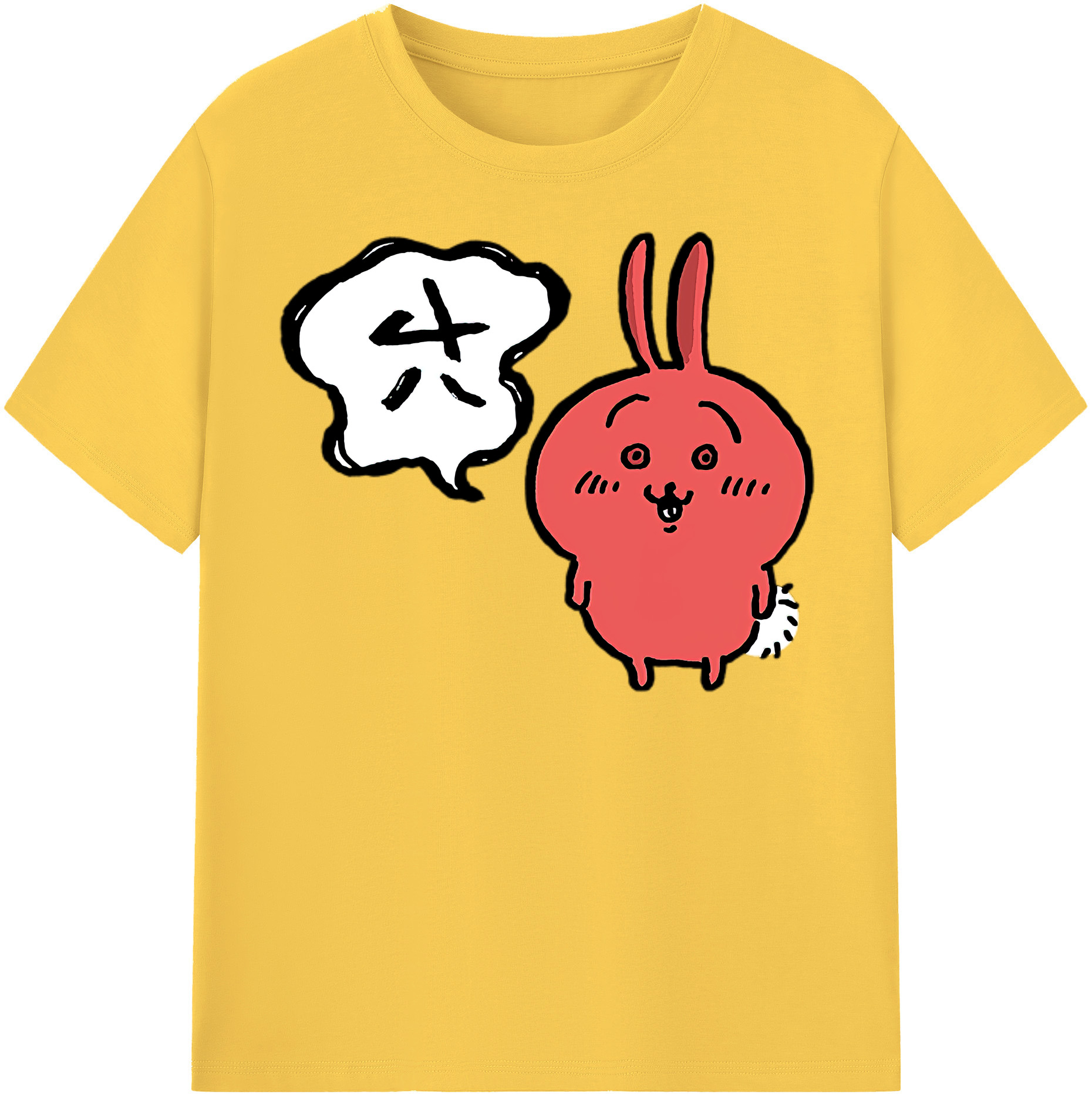（画像用） ちいかわ ハチワレ Chii-kawa hachiware 綿100％半袖Tシャツ（フロントプリント）