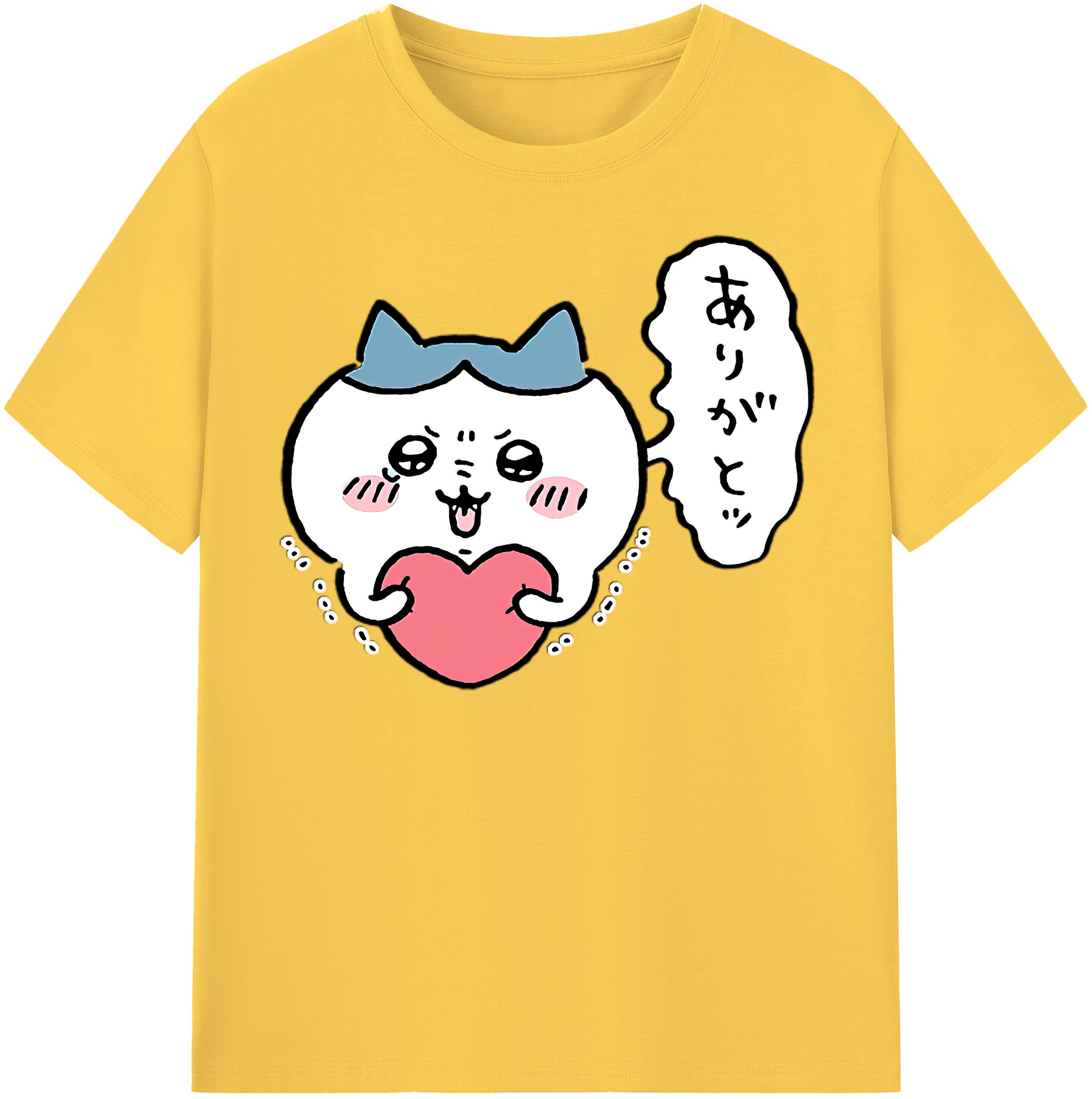 （画像用） ちいかわ ハチワレ Chii-kawa hachiware 綿100％半袖Tシャツ（フロントプリント）