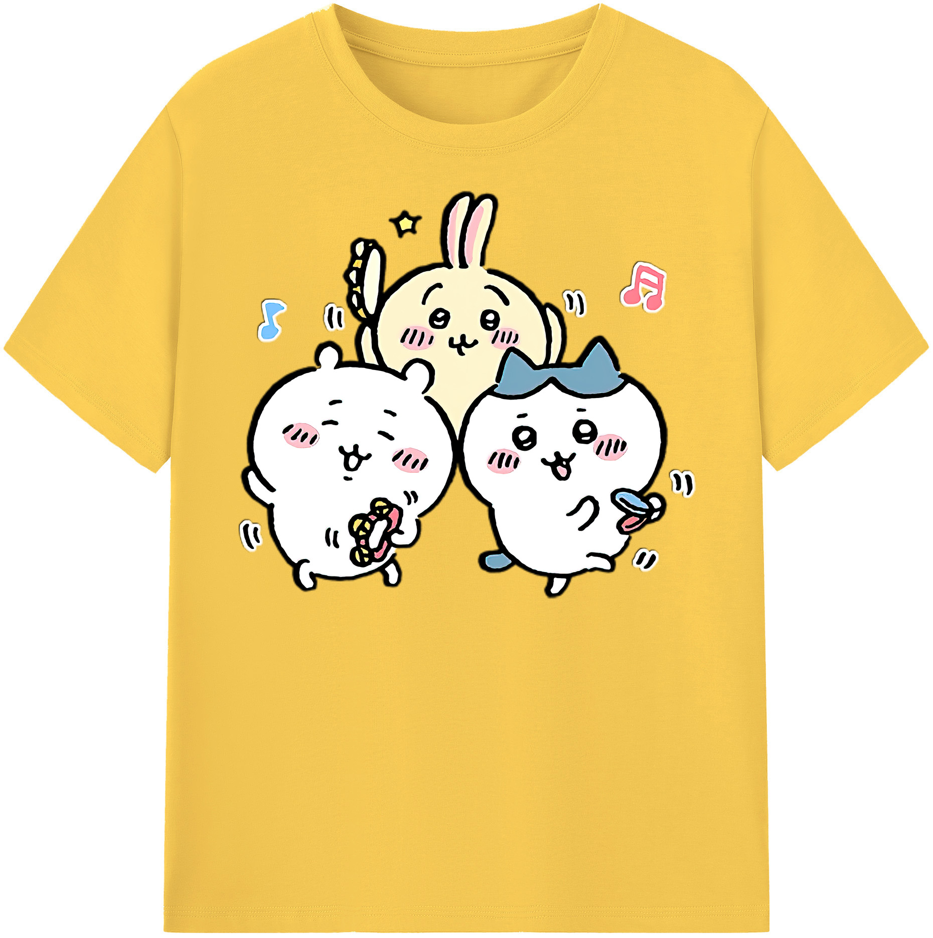 （画像用） ちいかわ ハチワレ Chii-kawa hachiware 綿100％半袖Tシャツ（フロントプリント）