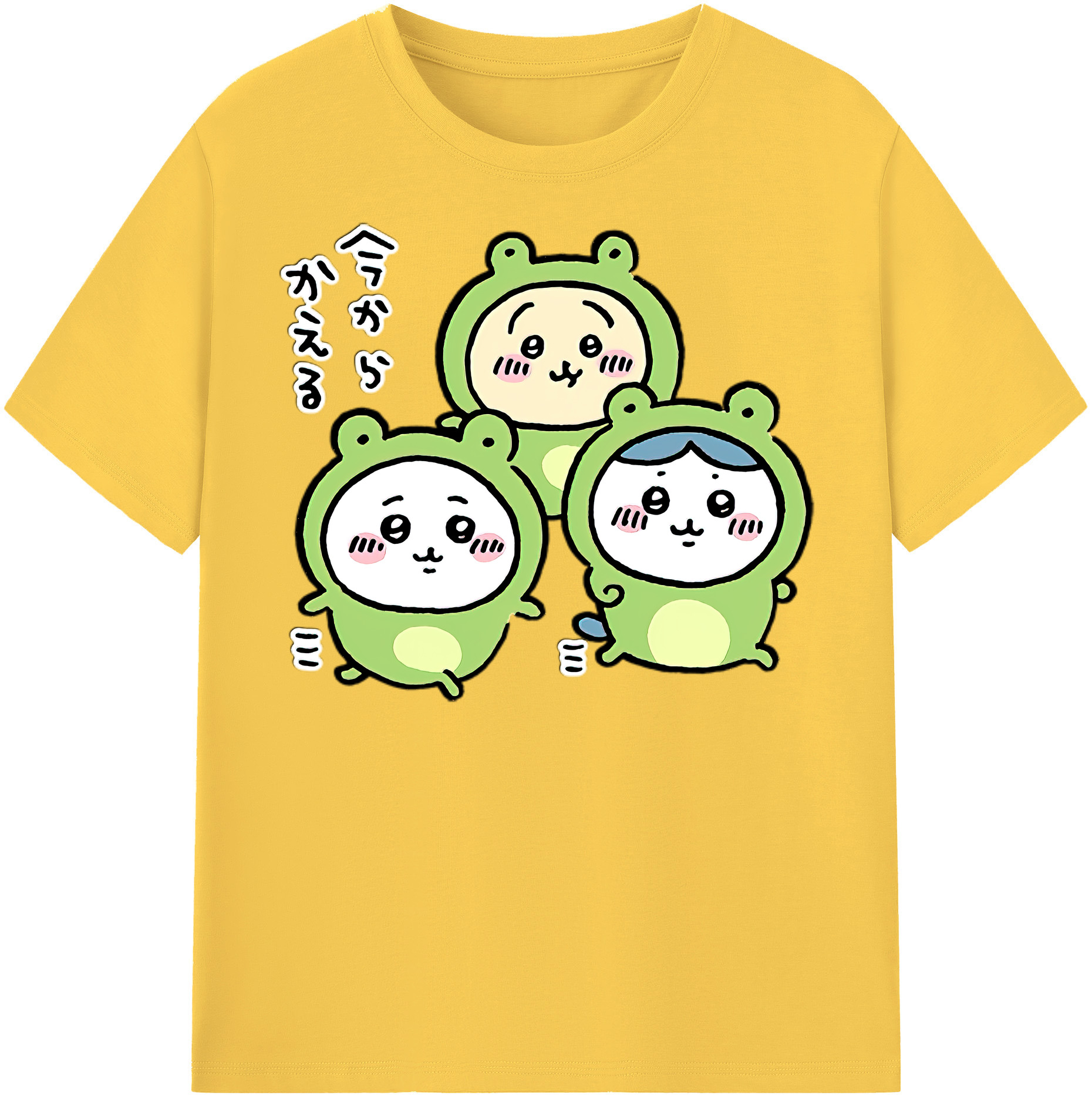 （画像用） ちいかわ ハチワレ Chii-kawa hachiware 綿100％半袖Tシャツ（フロントプリント）