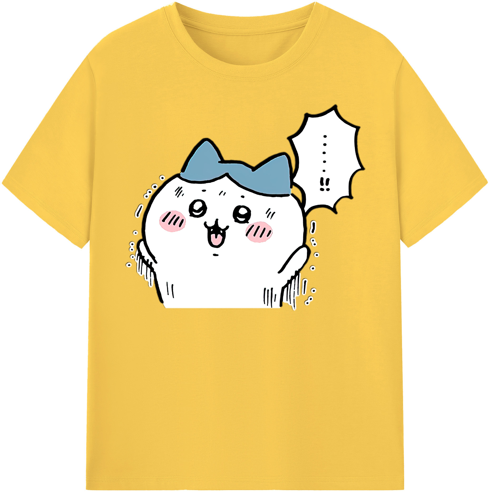 （画像用） ちいかわ ハチワレ Chii-kawa hachiware 綿100％半袖Tシャツ（フロントプリント）