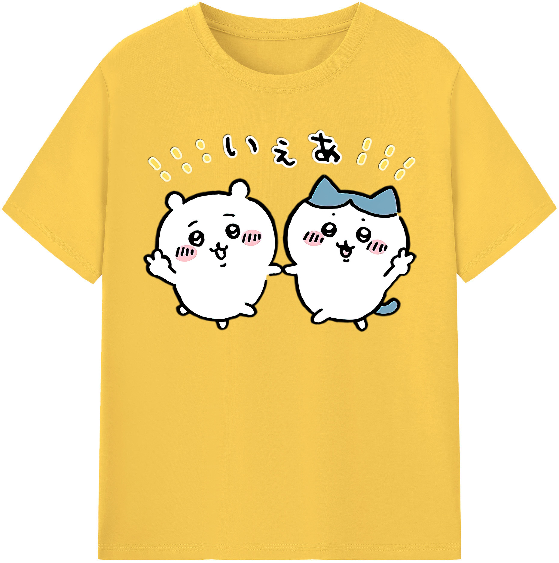 （画像用） ちいかわ ハチワレ Chii-kawa hachiware 綿100％半袖Tシャツ（フロントプリント）