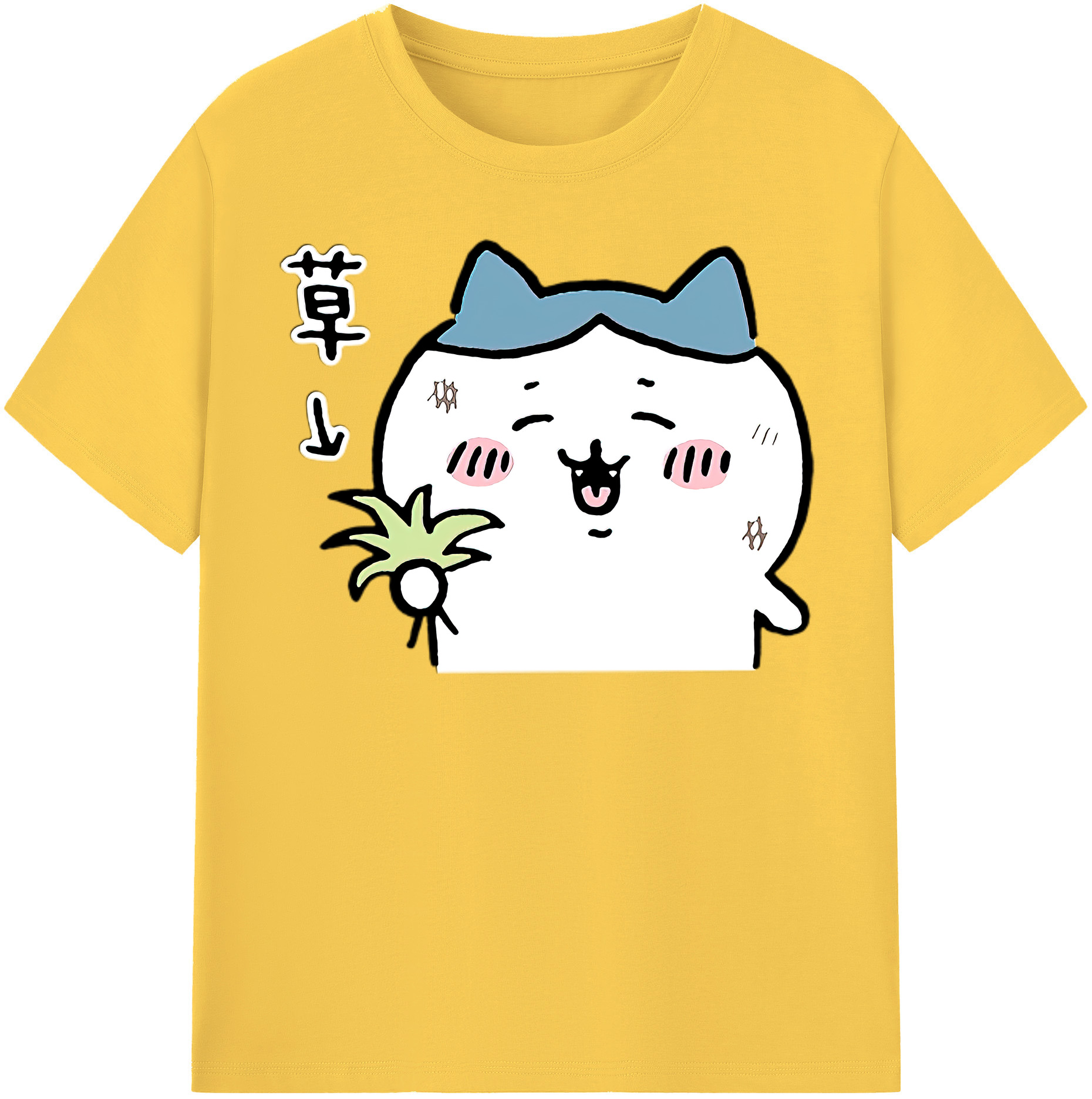 （画像用） ちいかわ ハチワレ Chii-kawa hachiware 綿100％半袖Tシャツ（フロントプリント）