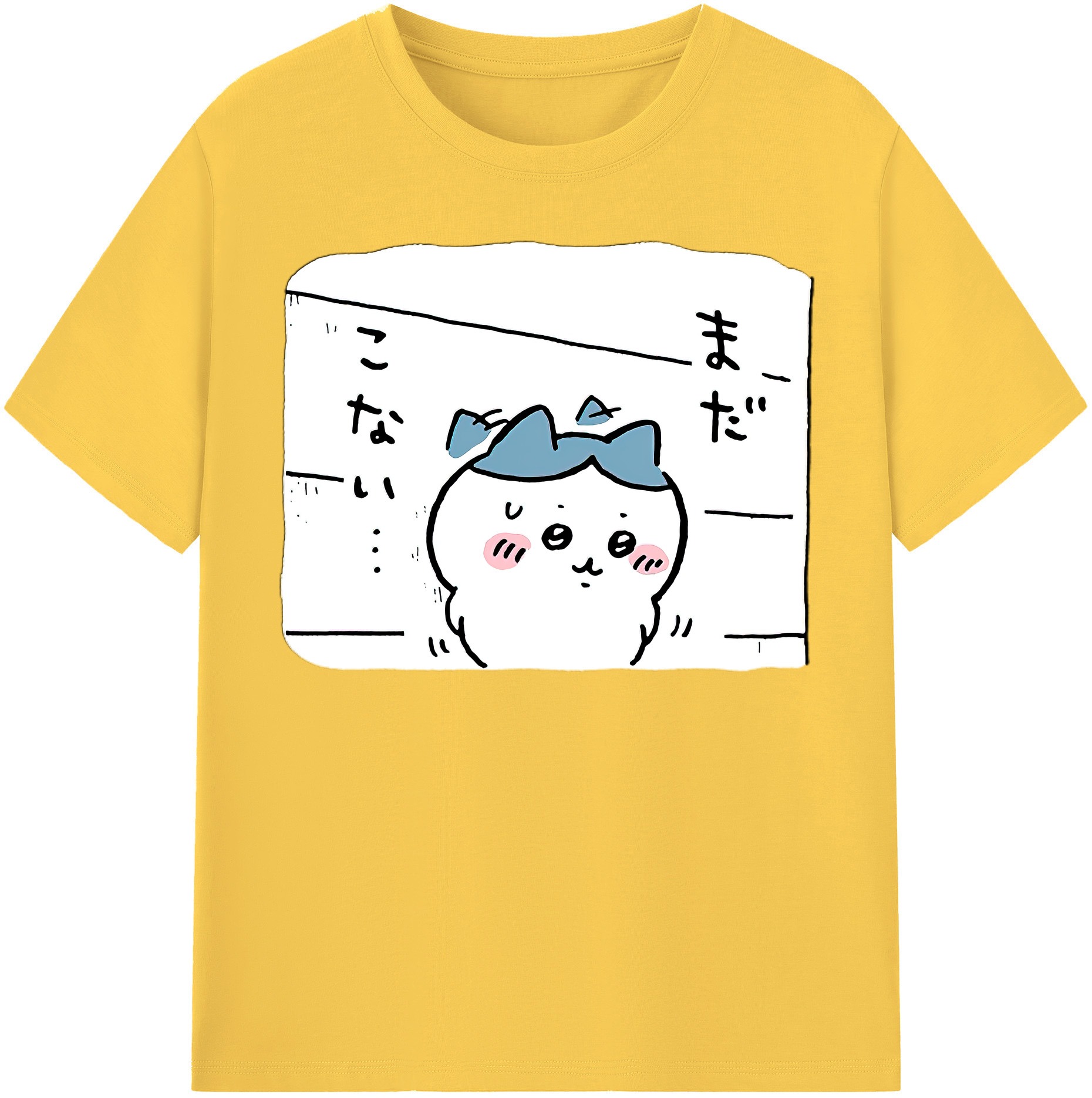 （画像用） ちいかわ ハチワレ Chii-kawa hachiware 綿100％半袖Tシャツ（フロントプリント）