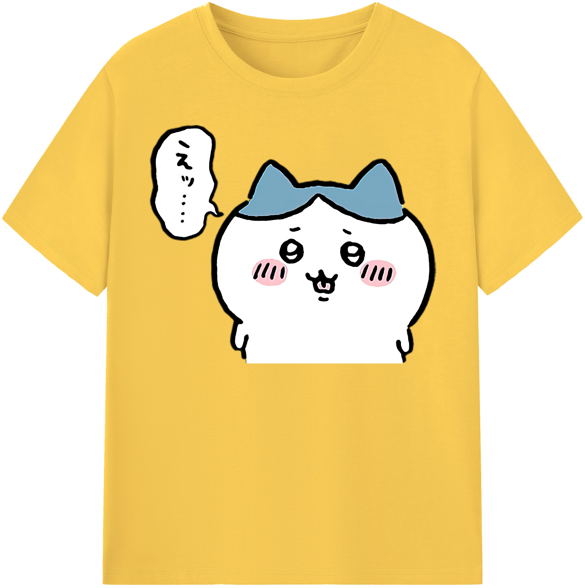 （画像用） ちいかわ ハチワレ Chii-kawa hachiware 綿100％半袖Tシャツ（フロントプリント）