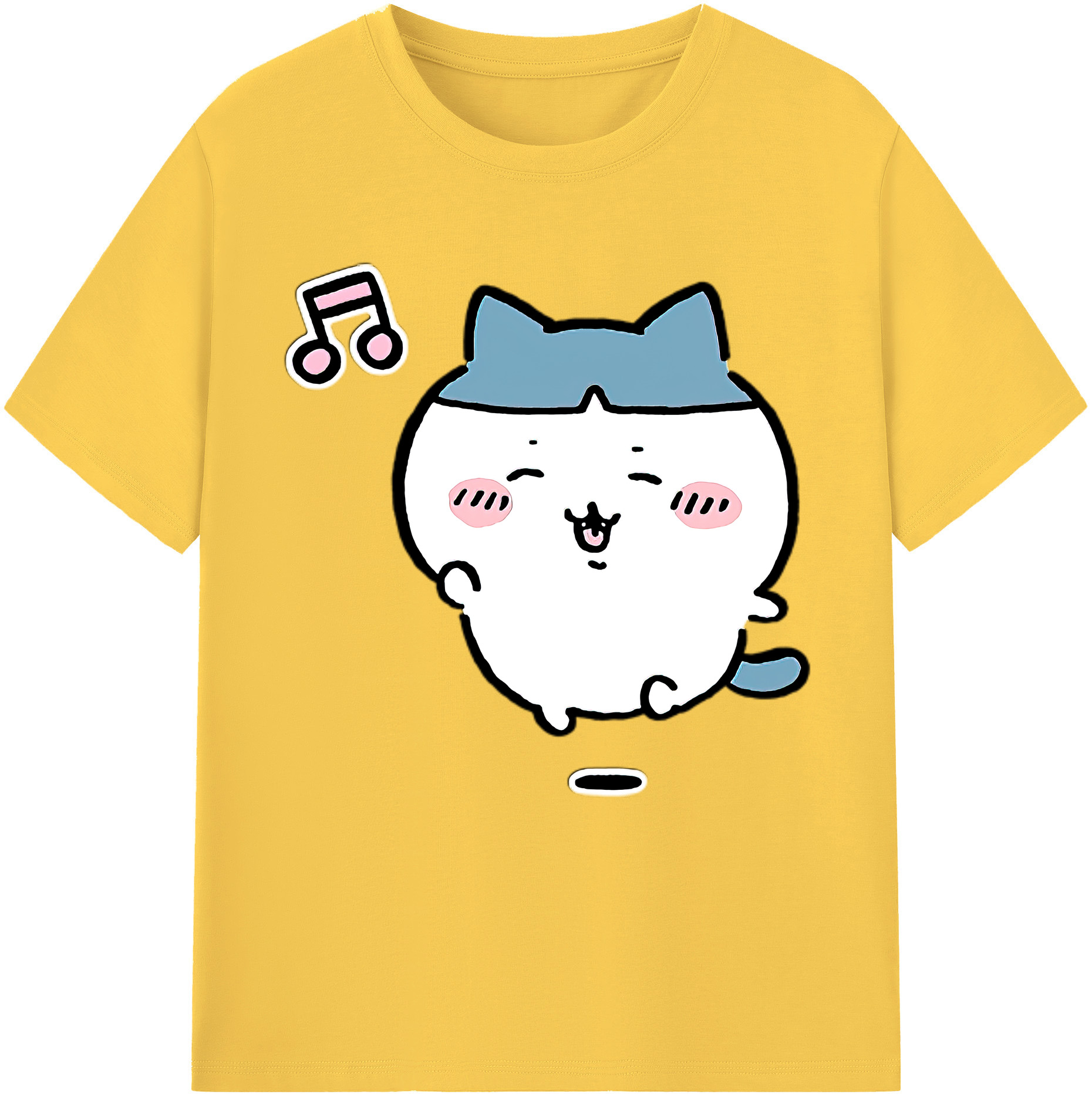 （画像用） ちいかわ ハチワレ Chii-kawa hachiware 綿100％半袖Tシャツ（フロントプリント）