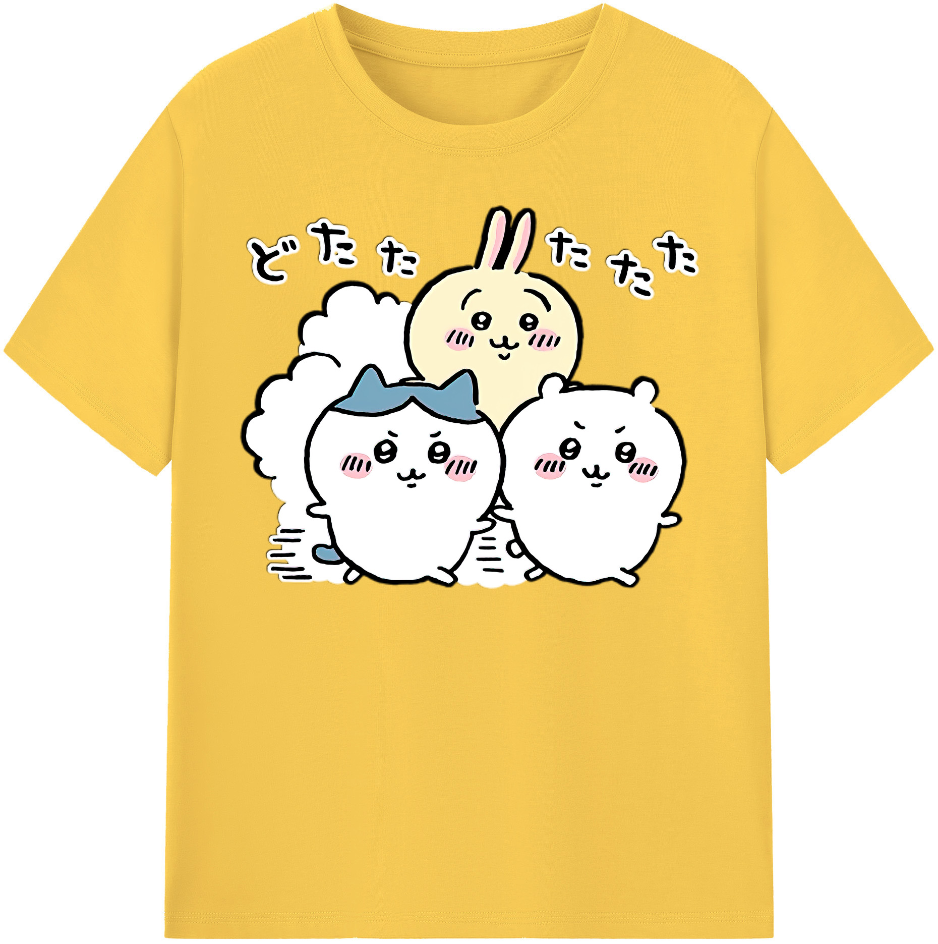 （画像用） ちいかわ ハチワレ Chii-kawa hachiware 綿100％半袖Tシャツ（フロントプリント）
