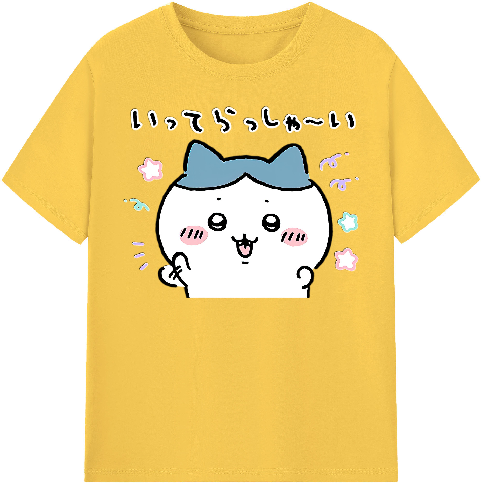 （画像用） ちいかわ ハチワレ Chii-kawa hachiware 綿100％半袖Tシャツ（フロントプリント）