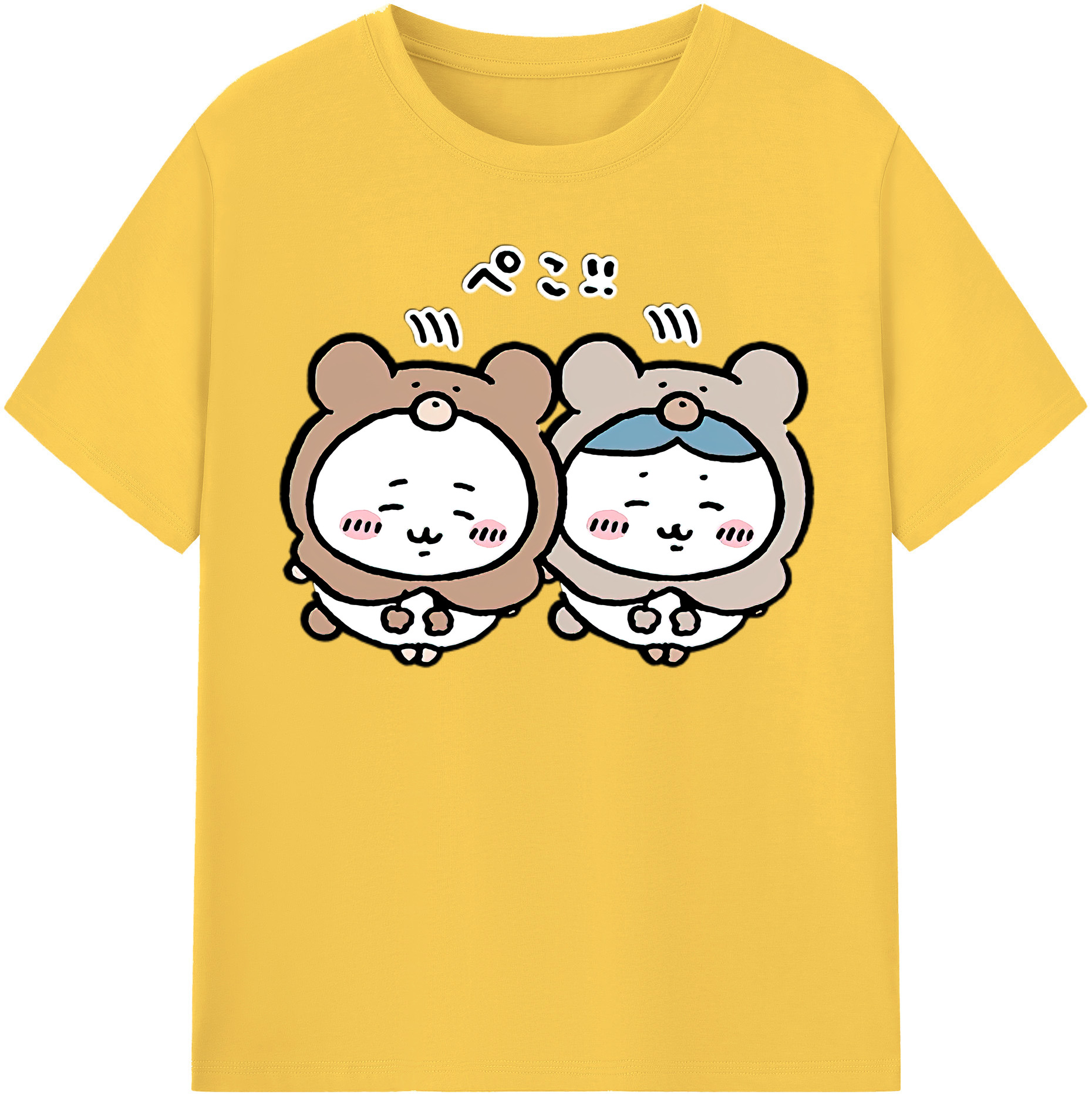 （画像用） ちいかわ ハチワレ Chii-kawa hachiware 綿100％半袖Tシャツ（フロントプリント）