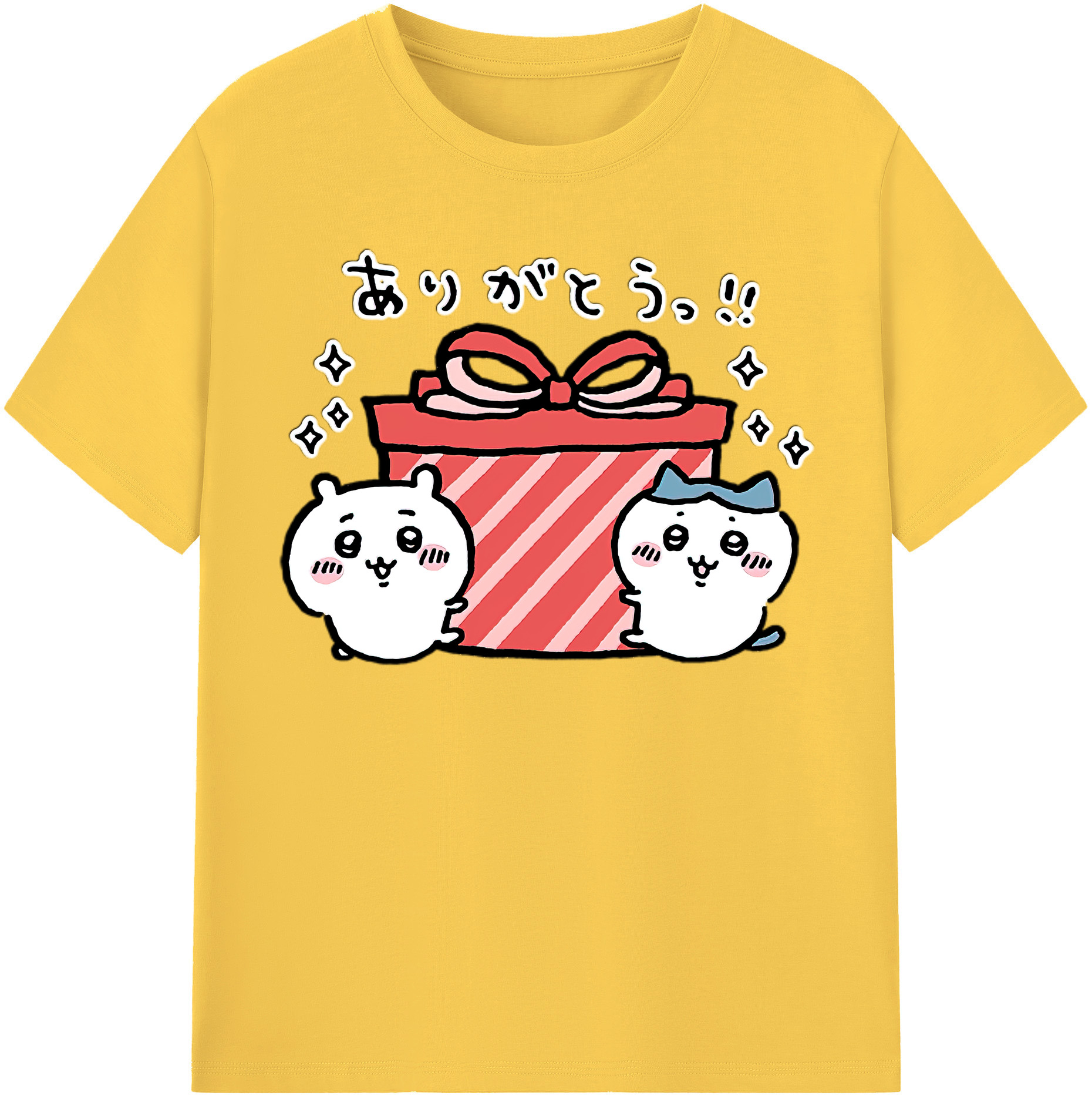 （画像用） ちいかわ ハチワレ Chii-kawa hachiware 綿100％半袖Tシャツ（フロントプリント）