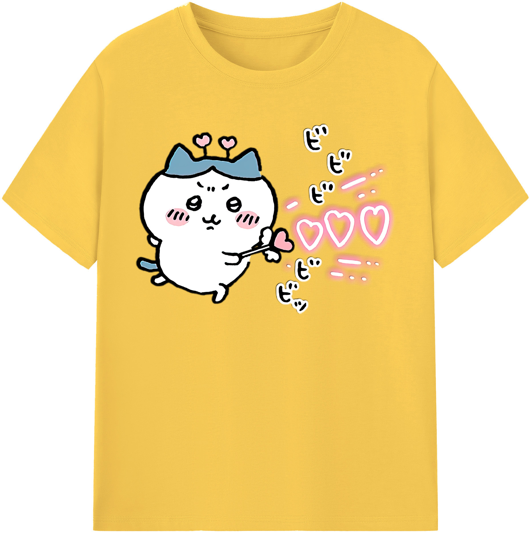 （画像用） ちいかわ ハチワレ Chii-kawa hachiware 綿100％半袖Tシャツ（フロントプリント）
