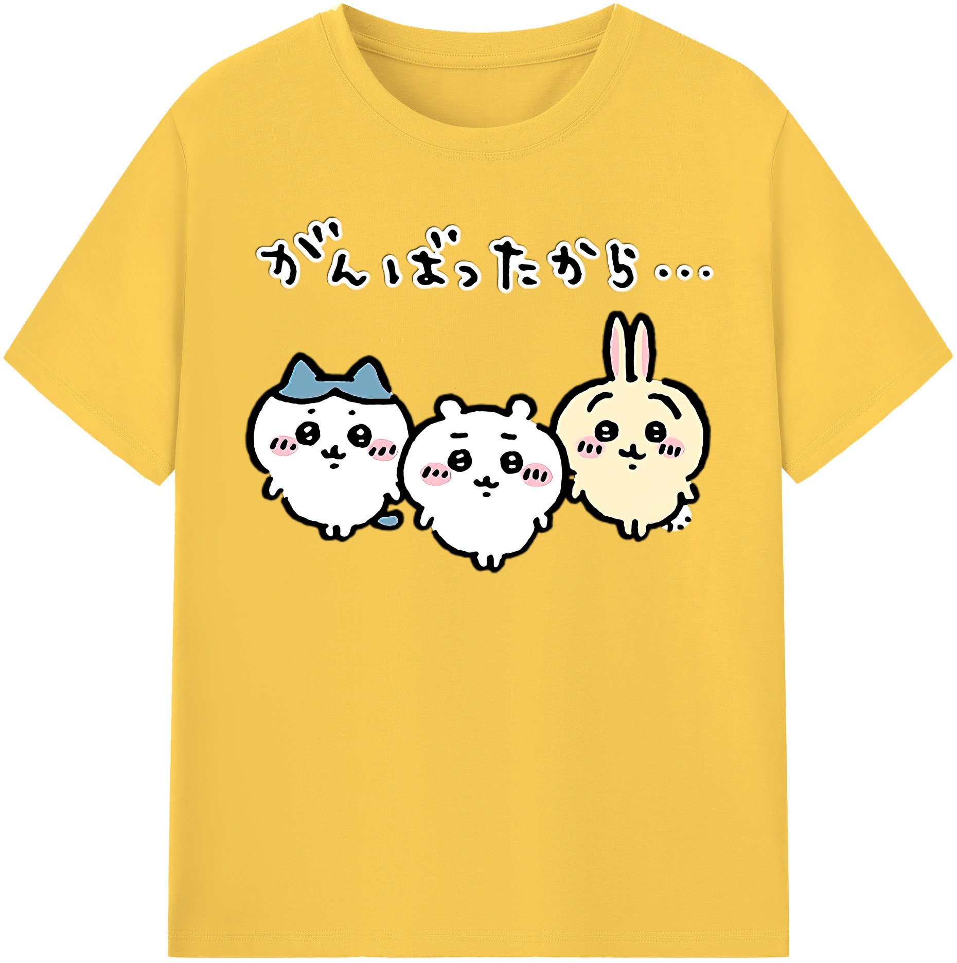 （画像用） ちいかわ ハチワレ Chii-kawa hachiware 綿100％半袖Tシャツ（フロントプリント）